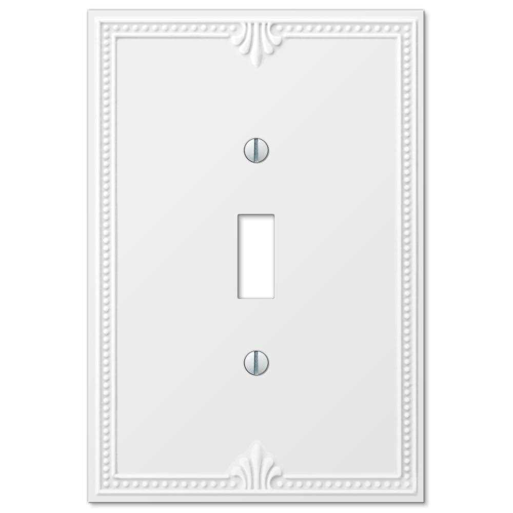 Amerelle 38TW Richmond White Oversized Plastic – 1 Toggle Wallplate - Cheap Fitting