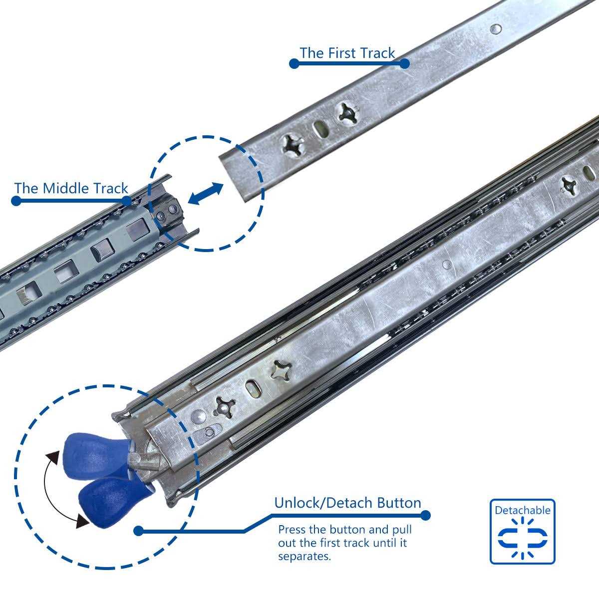 VADANIA Heavy Duty Drawer Slides with Lock - Cheap Fitting