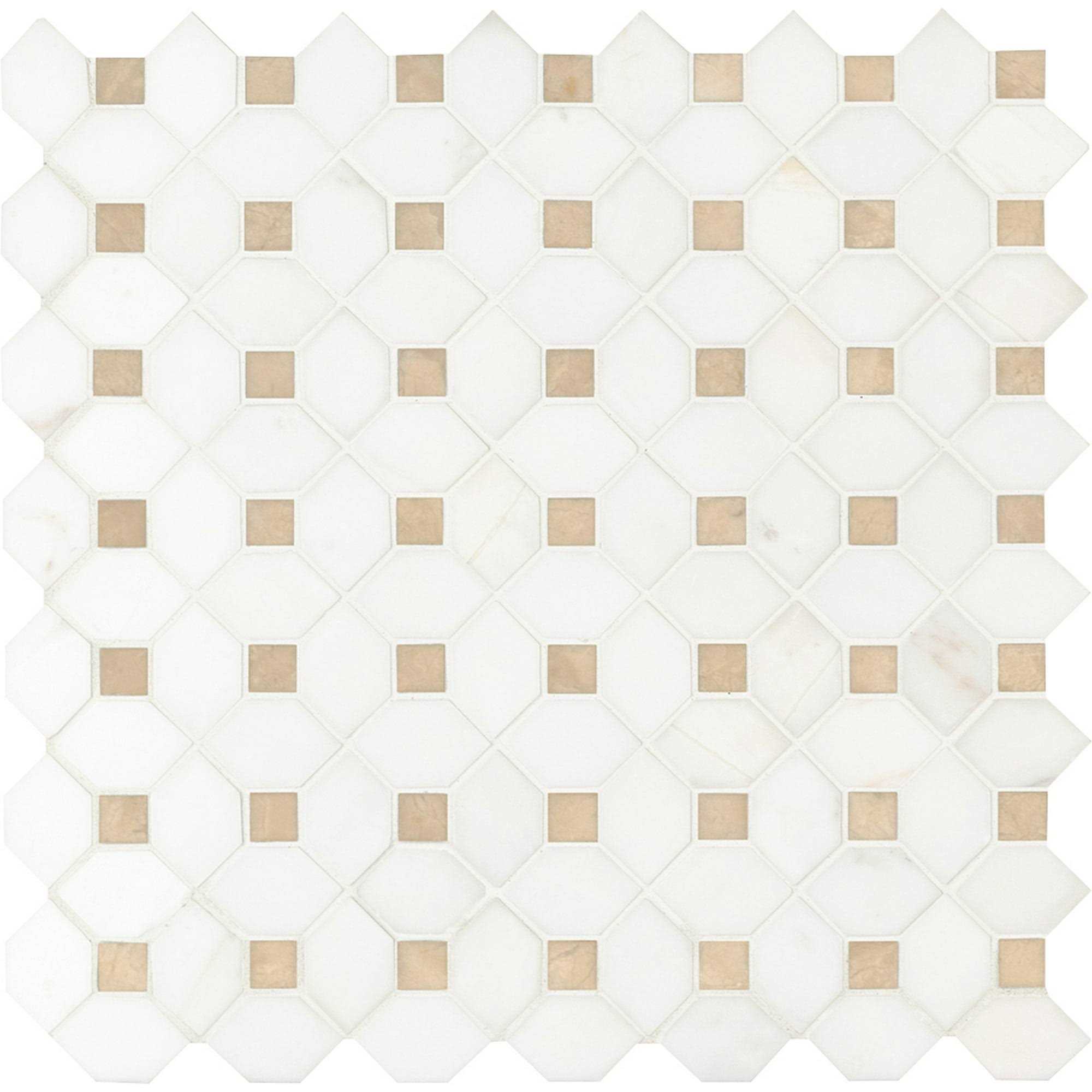 Bianco Dolomite 12.4 in. x 12.4 in. Polished Marble Mosaic Tile Msi - Cheap Fitting