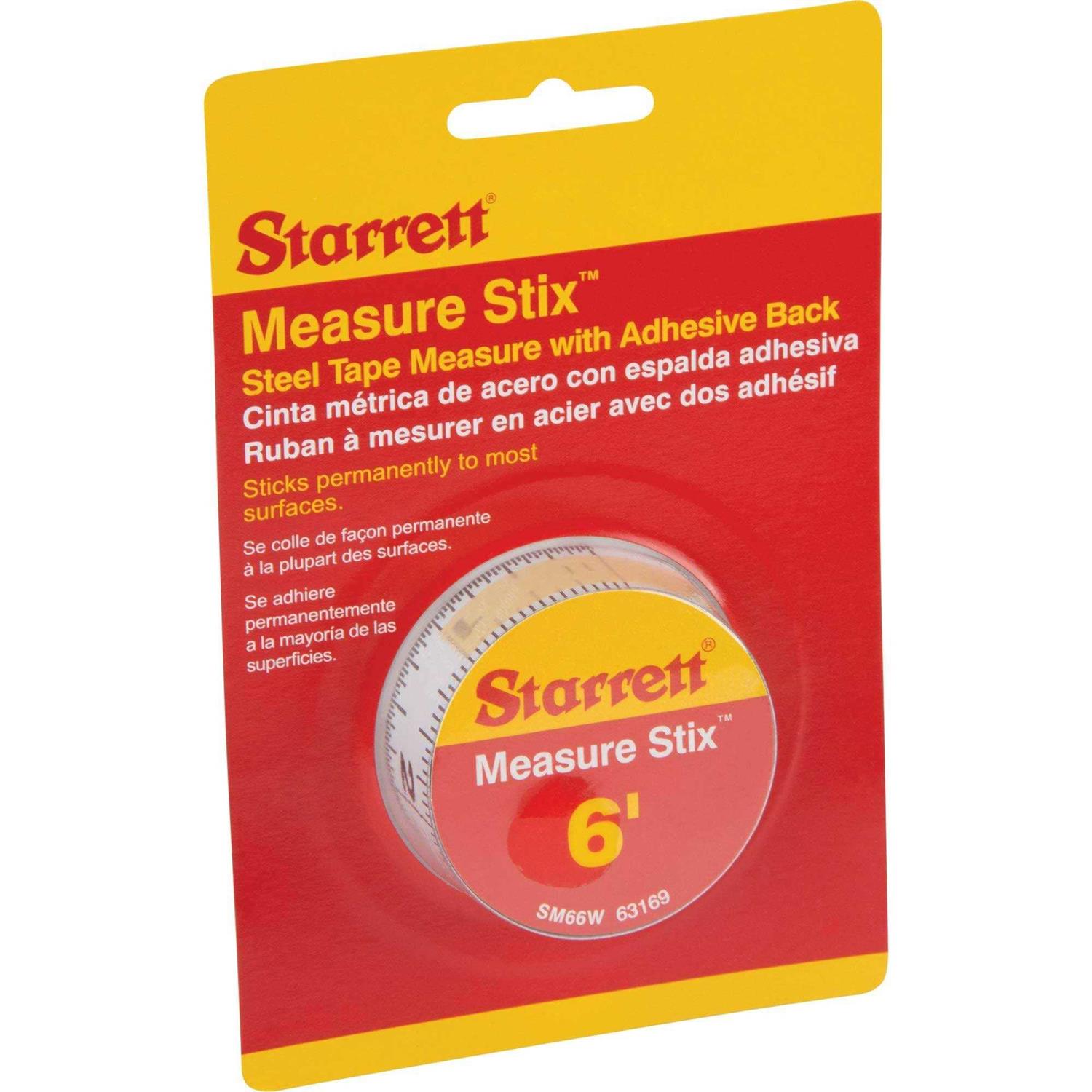 Starrett Measure Stix SM66W Steel White Measure Tape with Adhesive Backing, Engl - Cheap Fitting