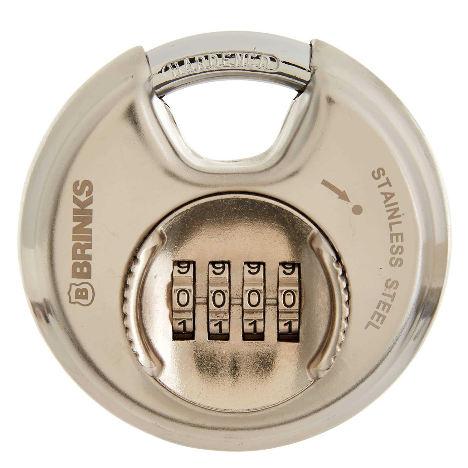 Brinks 173-80051 Stainless Steel Resettable Combination Discus Padlock - Cheap Fitting