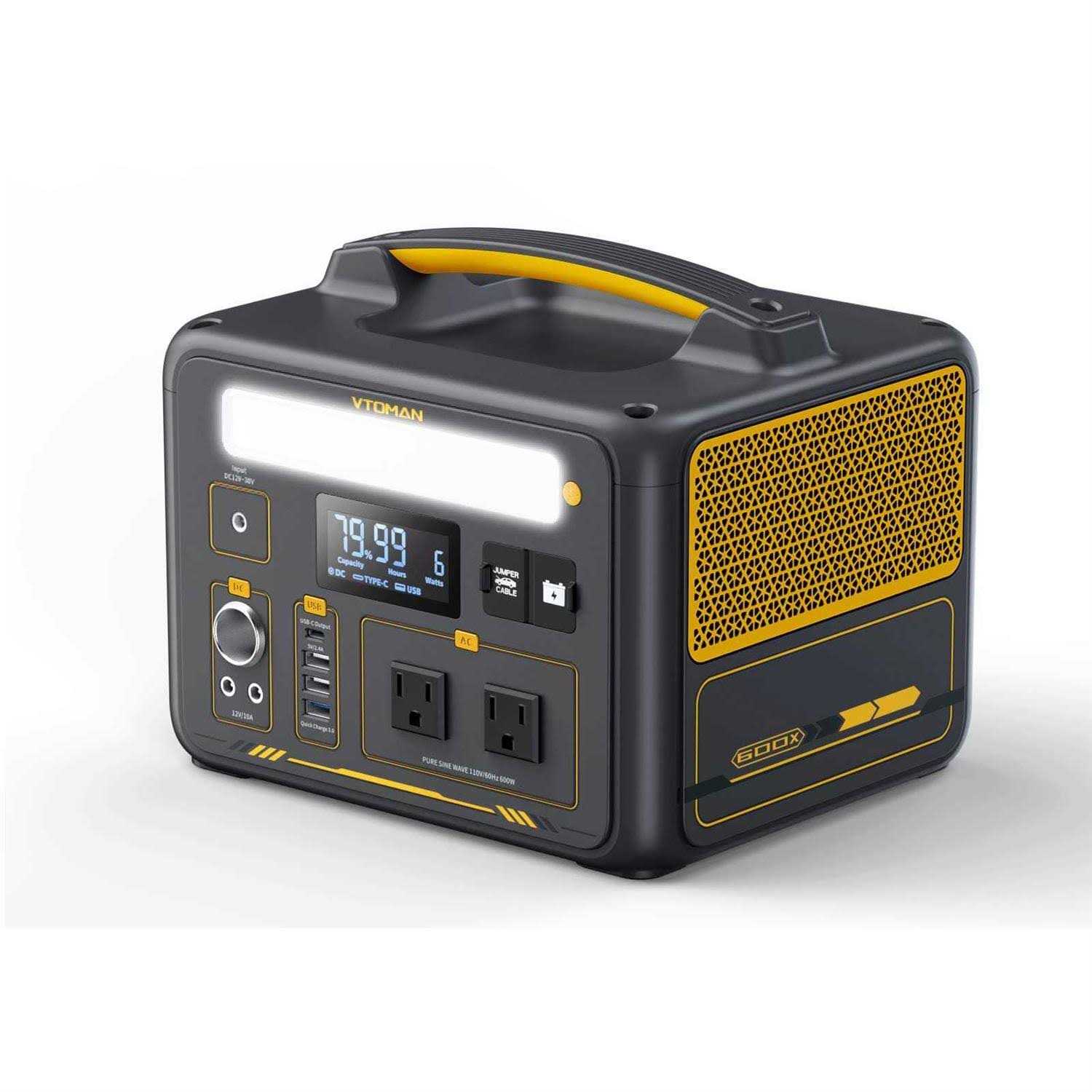 VTOMAN Jump 600X Portable Power Station 600W 299Wh LiFePO4 Battery Powered Generator with 2x 110V/600W AC Outlets - Cheap Fitting