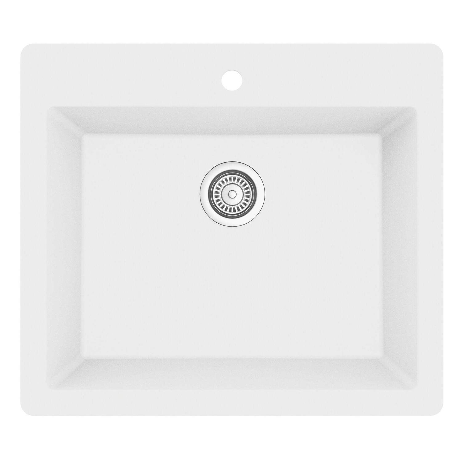 Karran QT 820 Quartz 25 In. Single Bowl Drop-In Kitchen Sink QT-820 - Cheap Fitting
