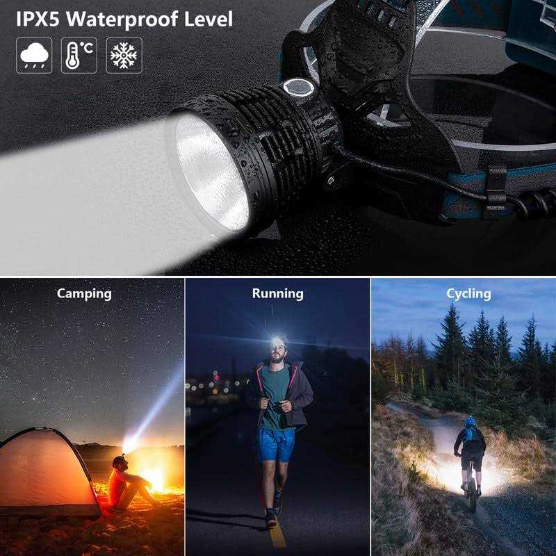 TUNFOU LED Rechargeable Headlamps for Adults 90000 Lumen Super Bright Headlamp Flashlight 90adjustable 4 Modes IPX5 Waterproof USB Rechargeable Head Lamp f - Cheap Fitting