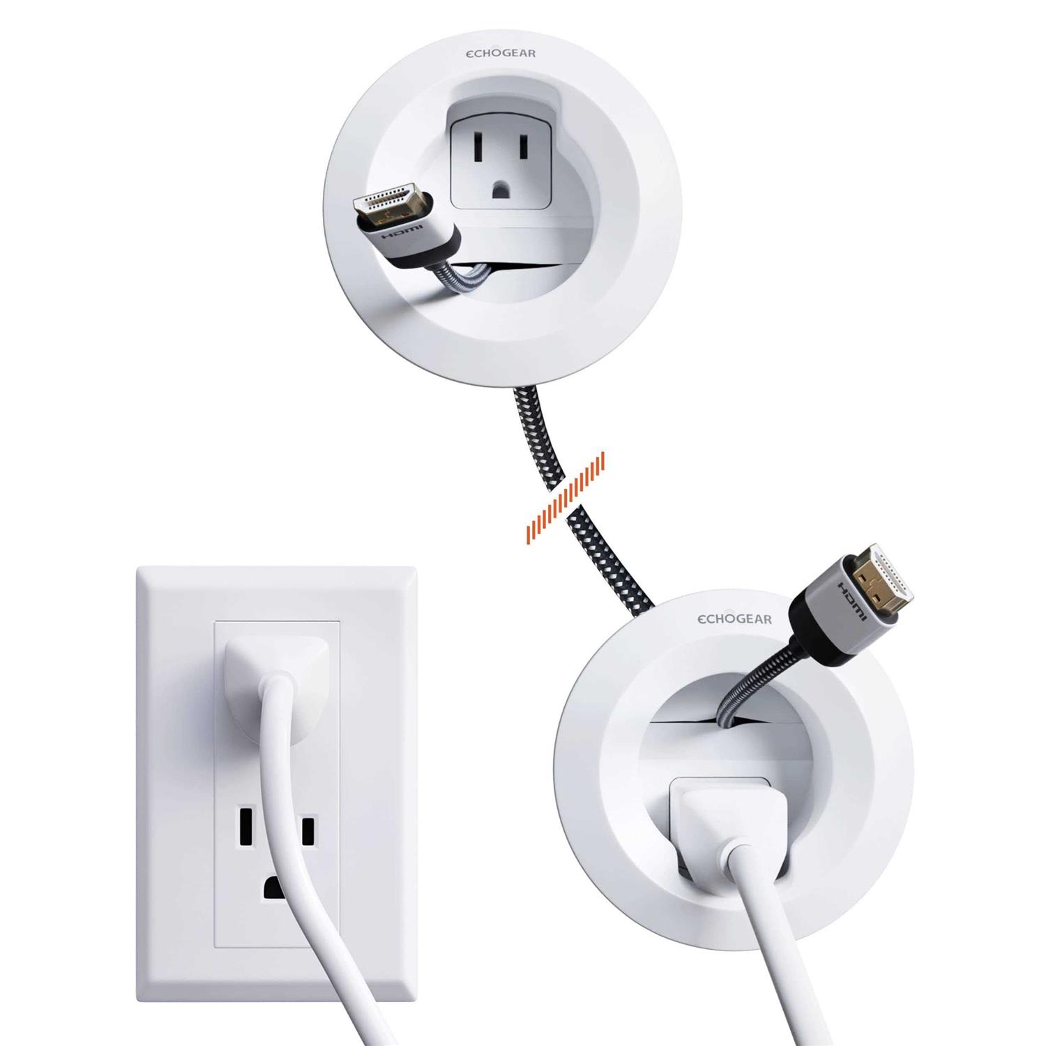 ECHOGEAR in-Wall Cable Management Kit Includes Power Low Voltage Cable Management - Cheap Fitting