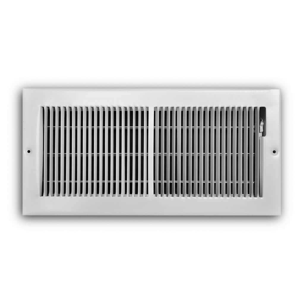 Everbilt 6 in. 2-Way Steel Baseboard Register in White - Cheap Fitting