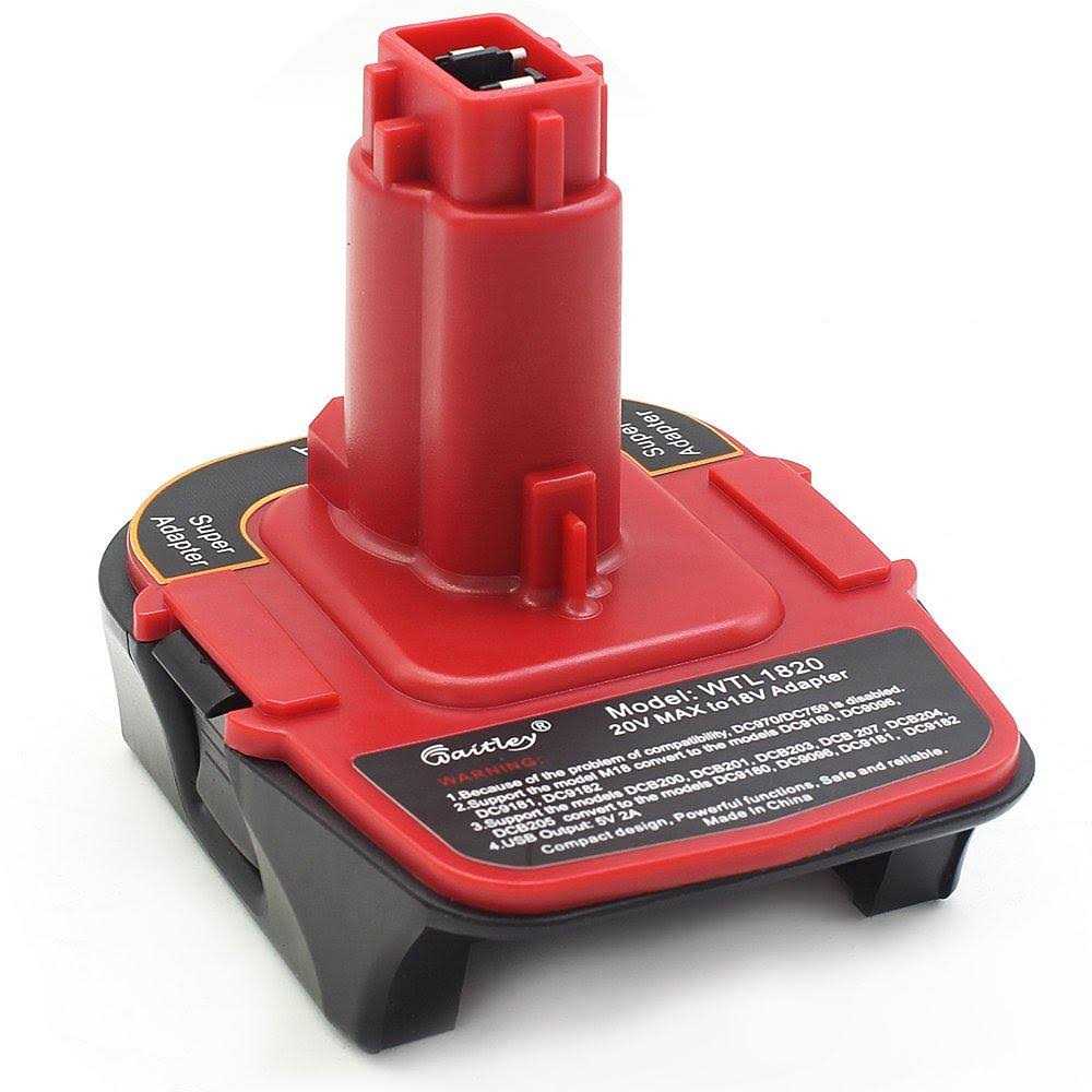 waitley Battery Adapter for Dewalt DCA1820 18V-20V Converter with USB Port Function Compatible with DC9096 DE9096 - Cheap Fitting
