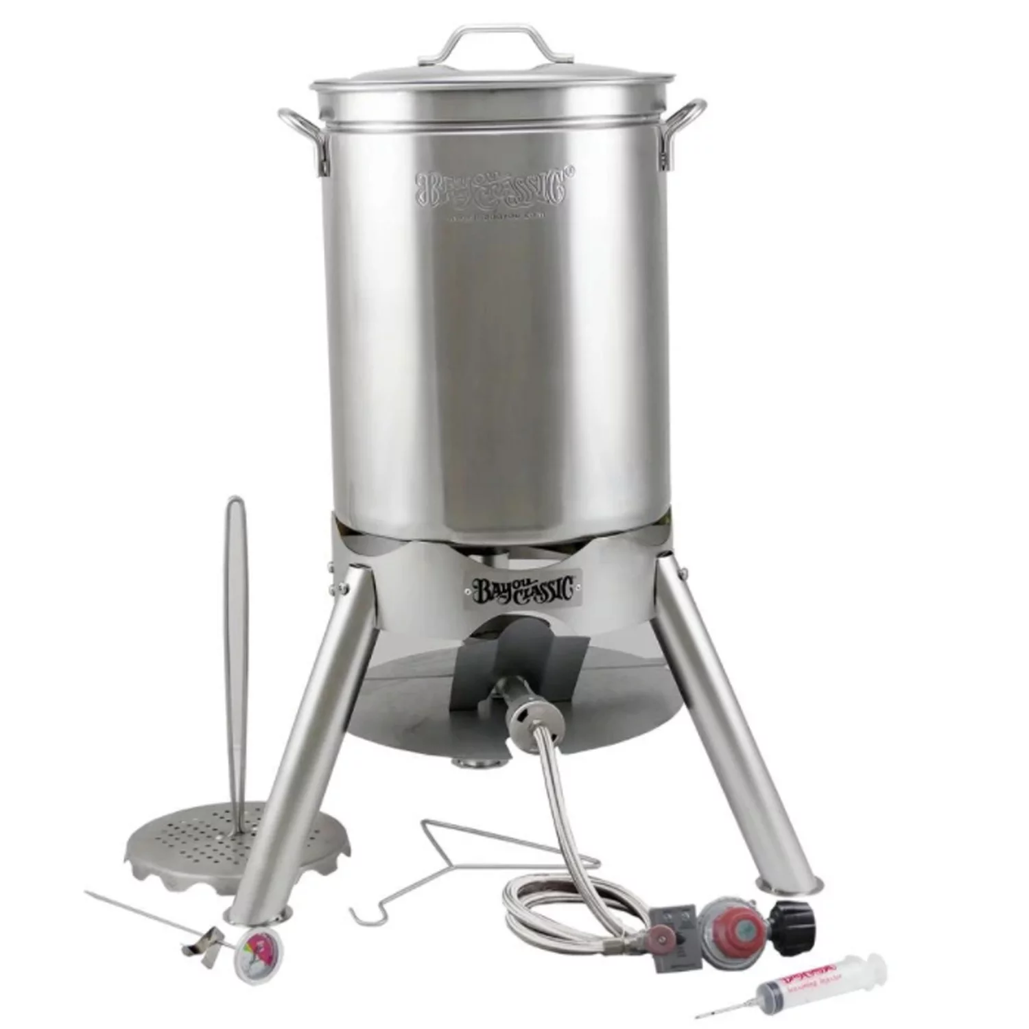 Bayou Classic 200-440 44 qt. Stainless Steel Turkey Fryer Kit - Cheap Fitting