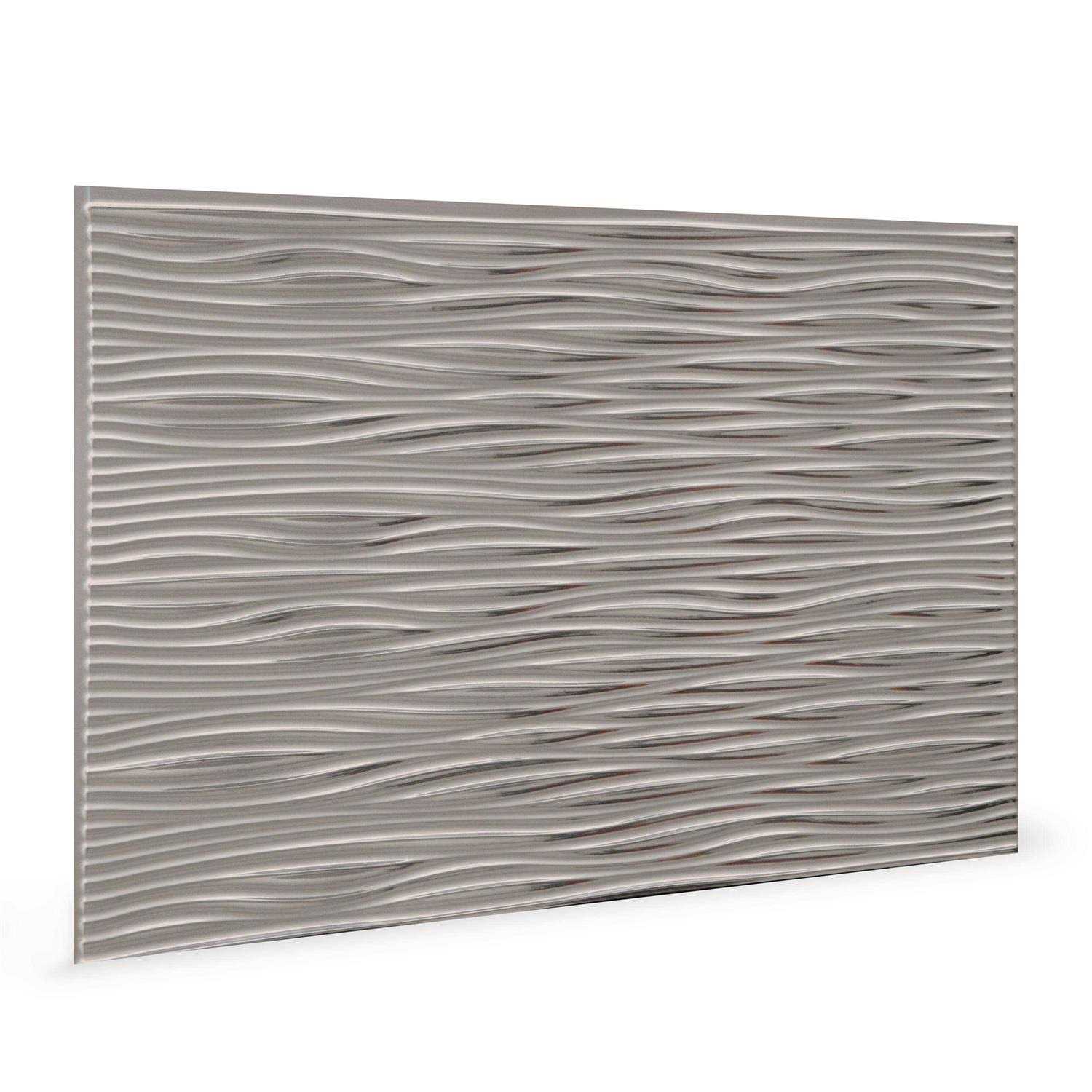 Innovera Decor by Palram 18-1/2-in x 24-3/10-in Embossed Brushed Nickel PVC Abstract Wall Panel - Cheap Fitting
