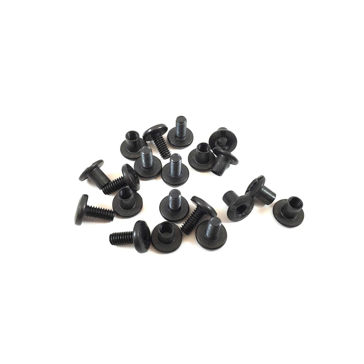 Gun Guy Gear Screws & Open Back Screw Posts 1/2 Black Finish 10 Pk Leathercraft & Kydex Chicago Screws - Cheap Fitting