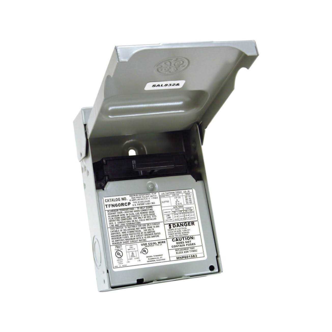 GE 60 amps Non-Fusible 2-Pole AC Disconnect TFN60RCP - Cheap Fitting