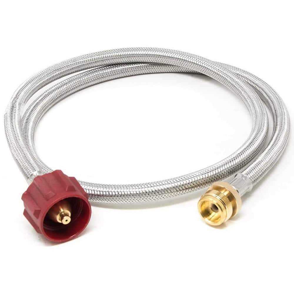 Gas One Propane Adapter Steel Braided Hose 1lb to 20lb - Cheap Fitting