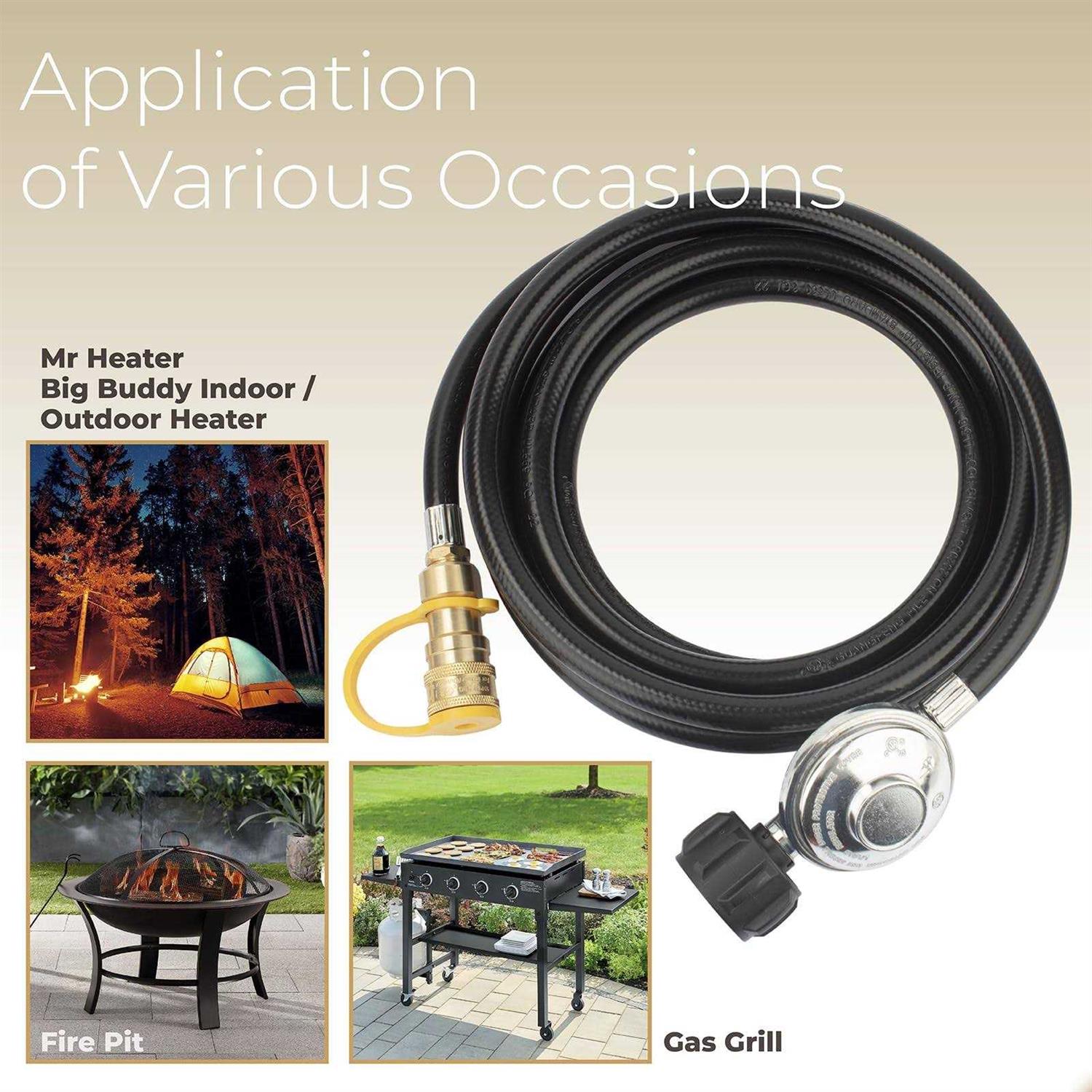 F271803 Buddy Heater Adapter Hose Replacement for Mr. Heater F271803 12ft Big Buddy Hose with Regulator - Cheap Fitting