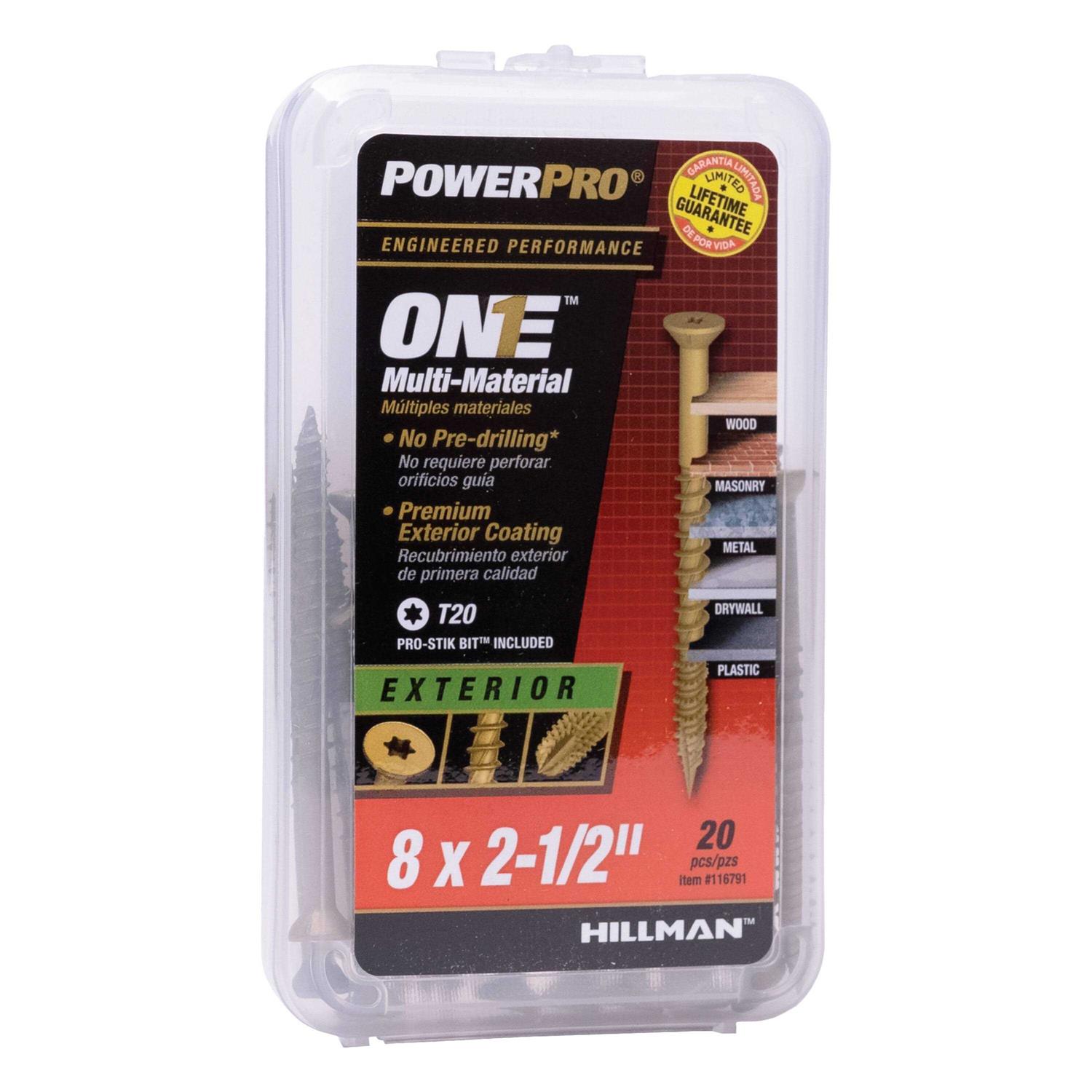 Hillman Multi-Material Screw PowerPro One Flat Head - Cheap Fitting