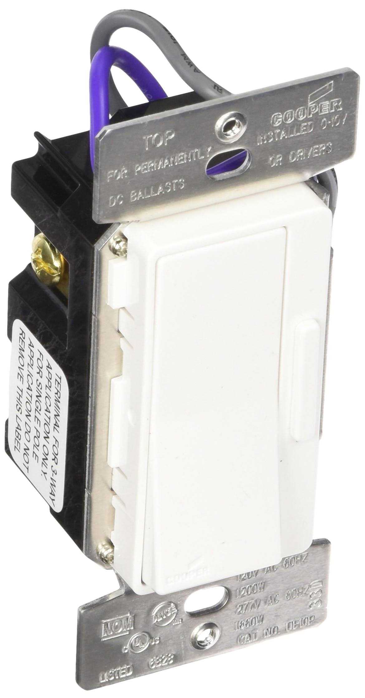 Eaton Wiring Devices DF10P-C5 Decoratr Dimmer-0-10V,120/277Vac,Bk/W/Gy - Cheap Fitting