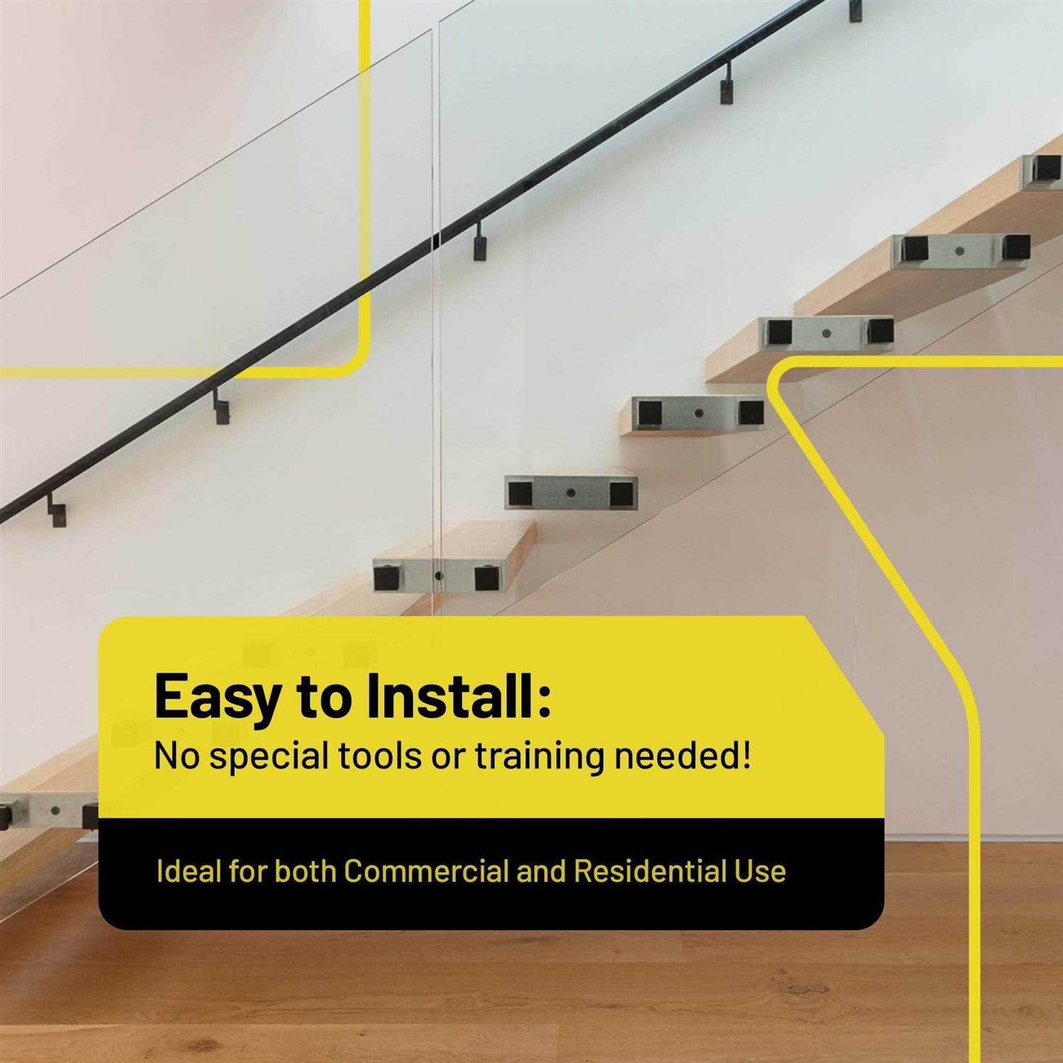 Promenaid Handrail Kit Complete Indoor Hand Rail for Steps Aluminum Brackets - Cheap Fitting