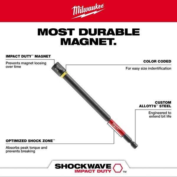 Milwaukee Shockwave Impact Duty 1/4 x 6 Magnetic Nut Driver 49-66-4682 - Cheap Fitting