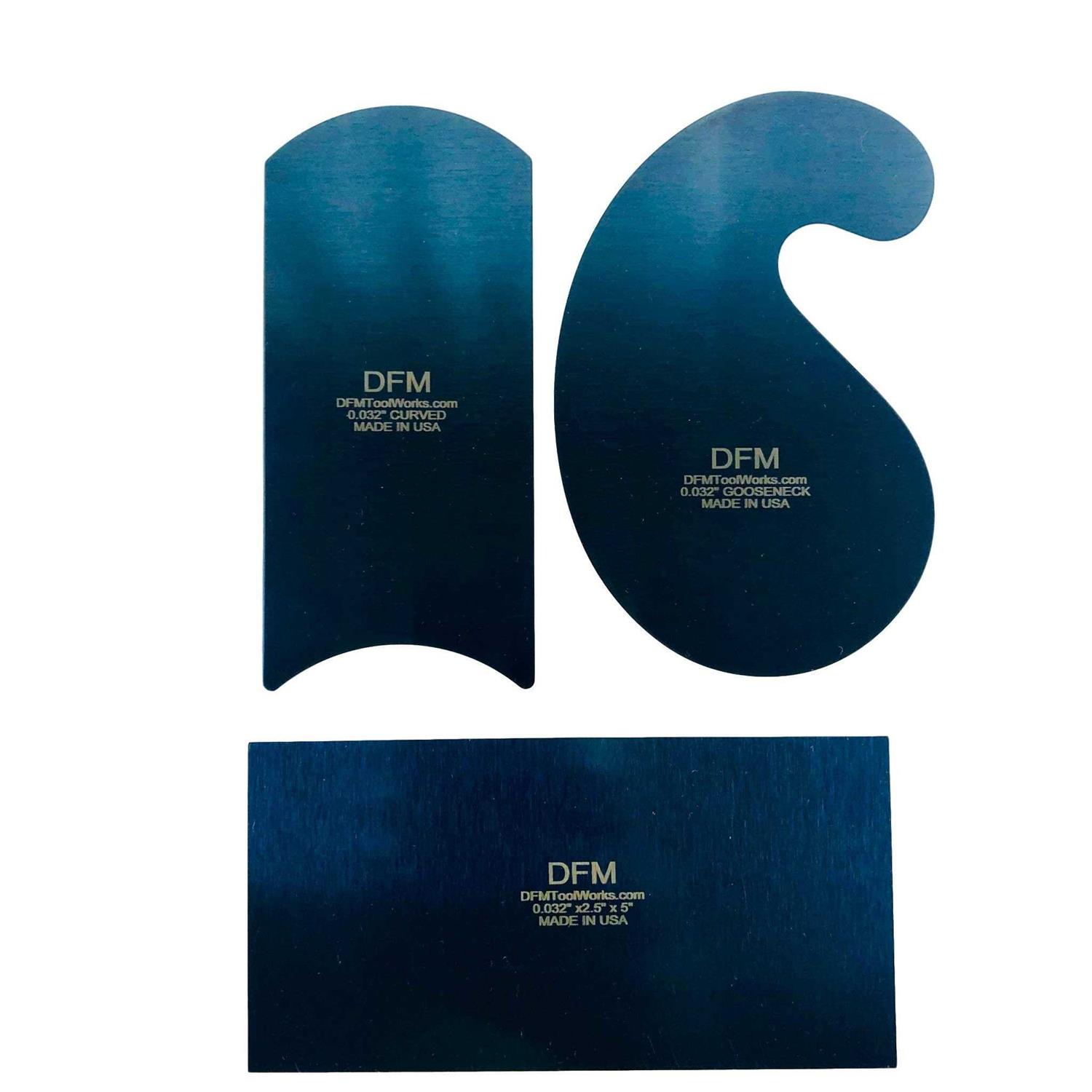 DFM Tool Works Premium Made In The USA Blue Curved Cabinet Card Scrapers - Cheap Fitting