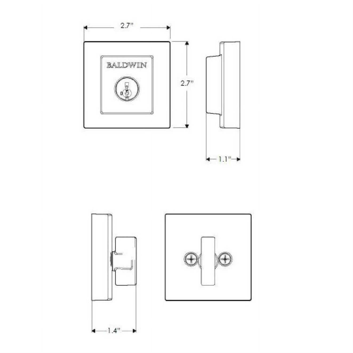 Baldwin 93800-013 Prestige Spyglass Single Cylinder Deadbolt Satin Nickel - Cheap Fitting