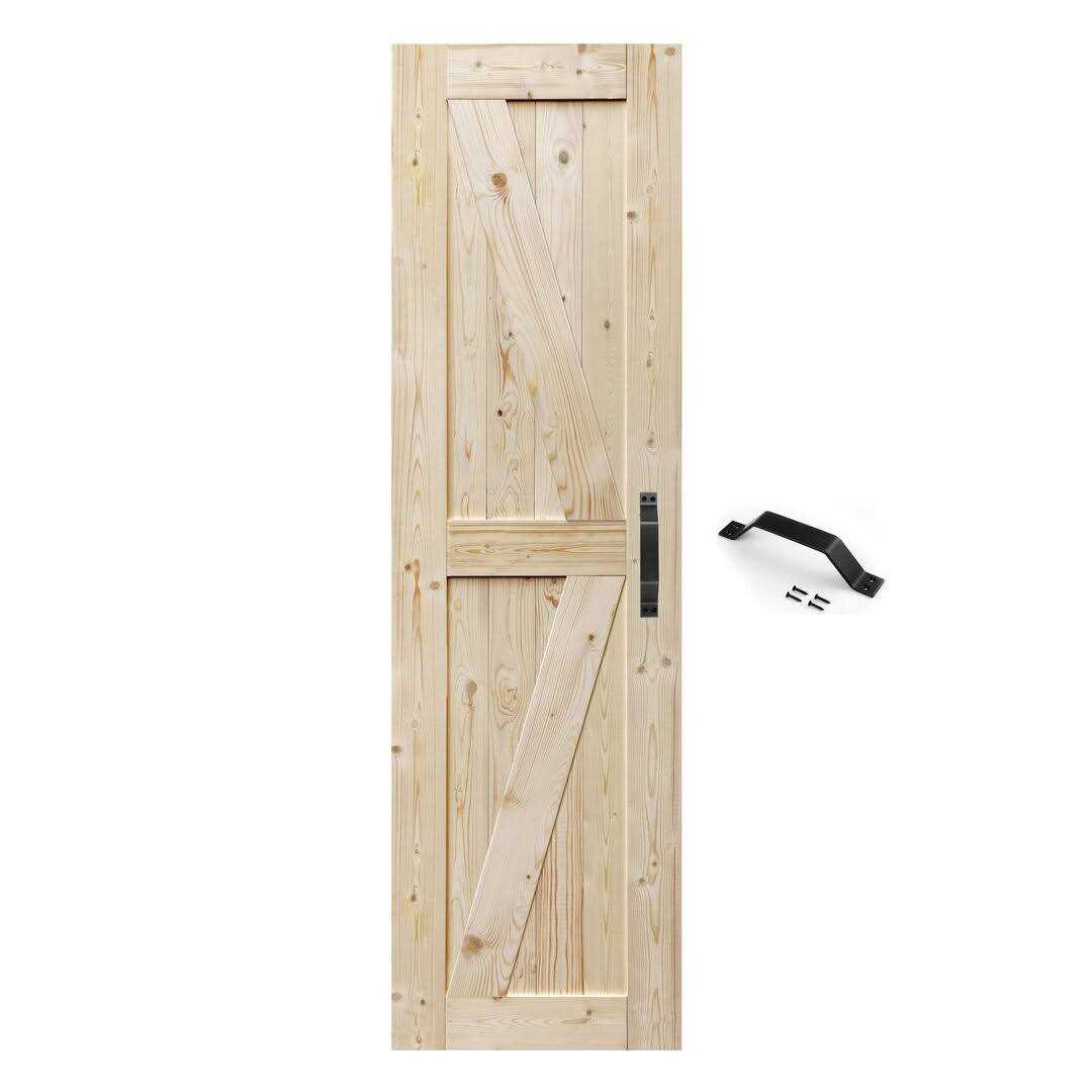 Barn Door 20-60in Unfinished British Brace Barn Door/Country Style/Solid Wood/Sliding Door/Durable S&Z TOPHAND - Cheap Fitting