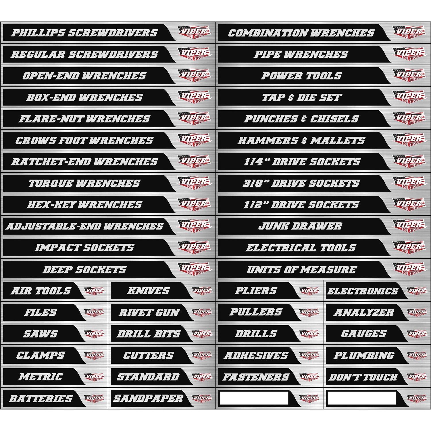 Viper Tool Storage Magnetic Toolbox Drawer Labels - Cheap Fitting