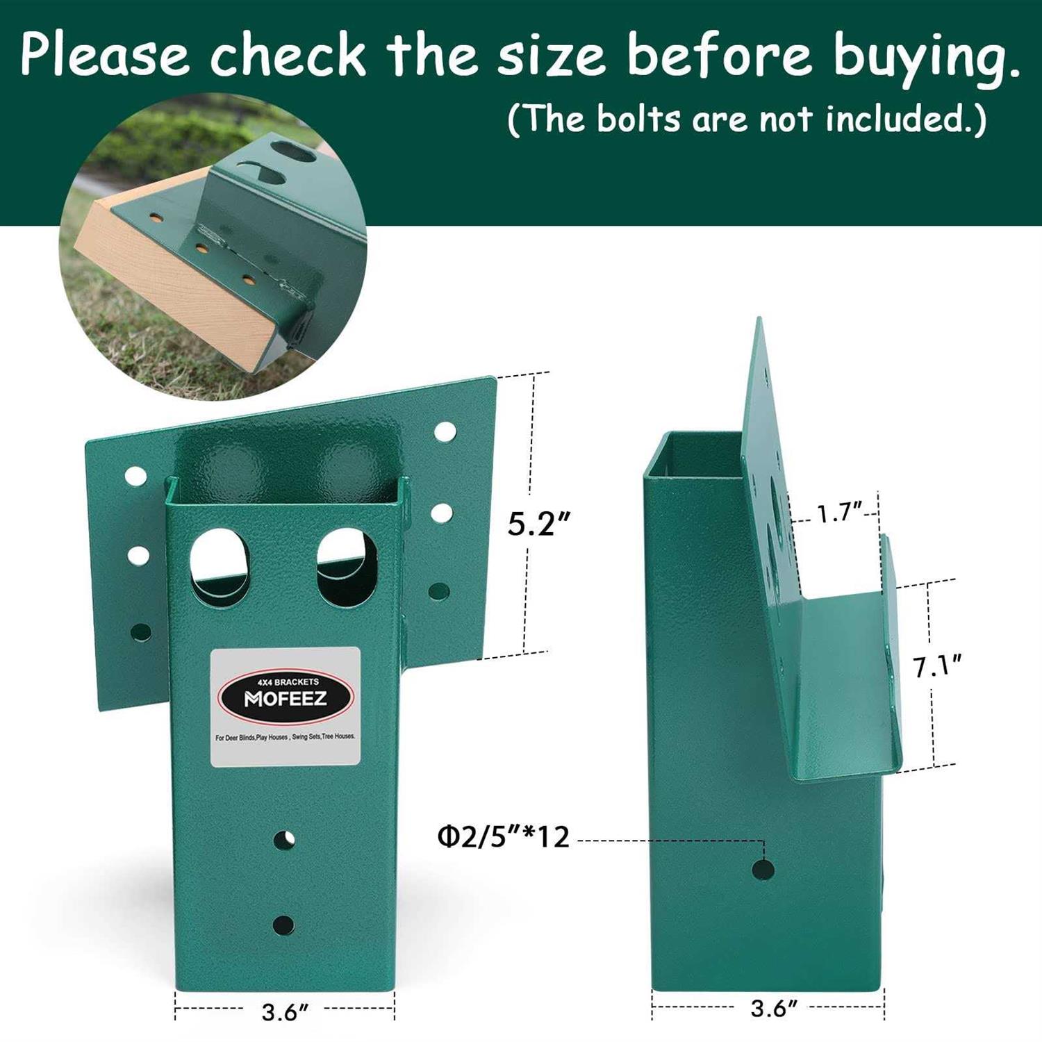 Mofeez Outdoor 4×4 Compound Angle Brackets for Deer Stand Hunting Blinds Shooting Shack - Cheap Fitting