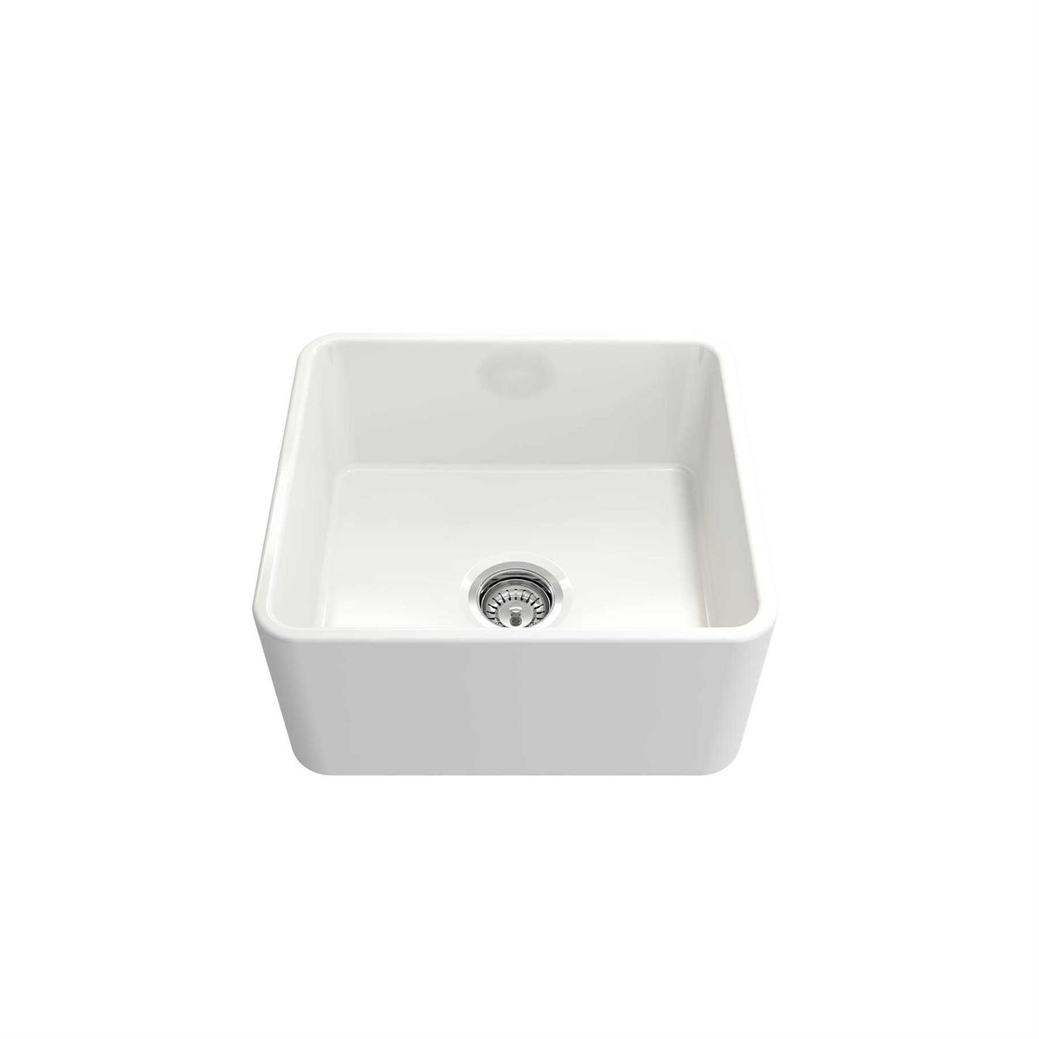 BOCCHI Classico Farmhouse Apron Front Fireclay Single Bowl Kitchen Sink with Protective Bottom Grid and Strainer - Cheap Fitting