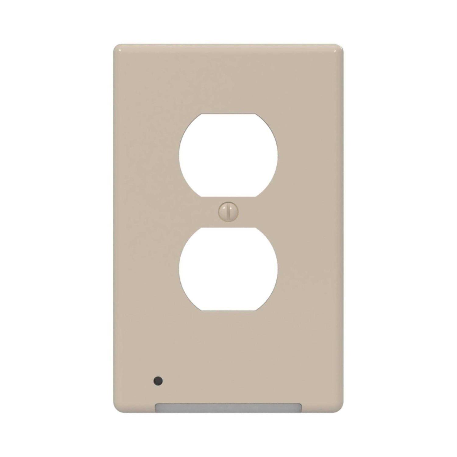 Westek LumiCover Almond 1-Gang Plastic Duplex Nightlight Wall Plate LCR-CCDO-AL - Cheap Fitting
