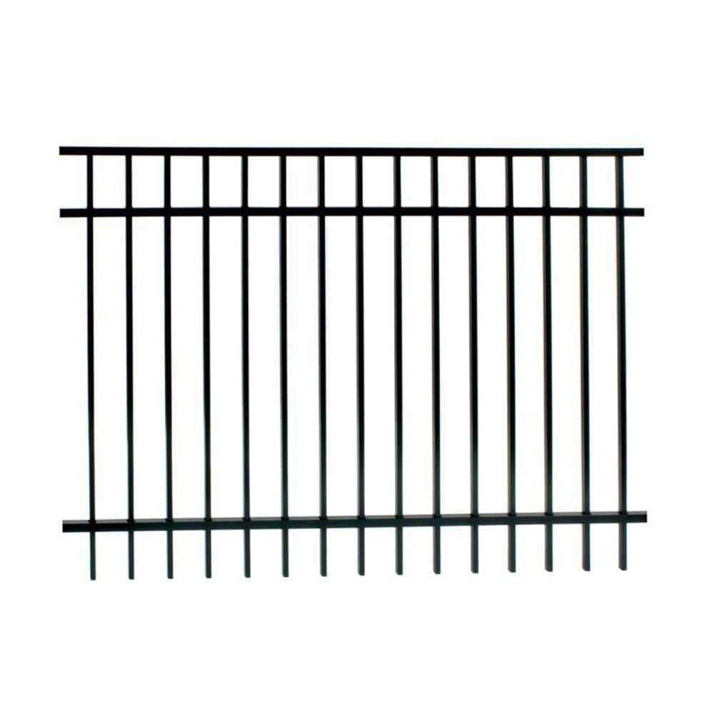 FORGERIGHT Vinings H x 6 ft. W Black Aluminum Pre-Assembled Fence Panel - Cheap Fitting