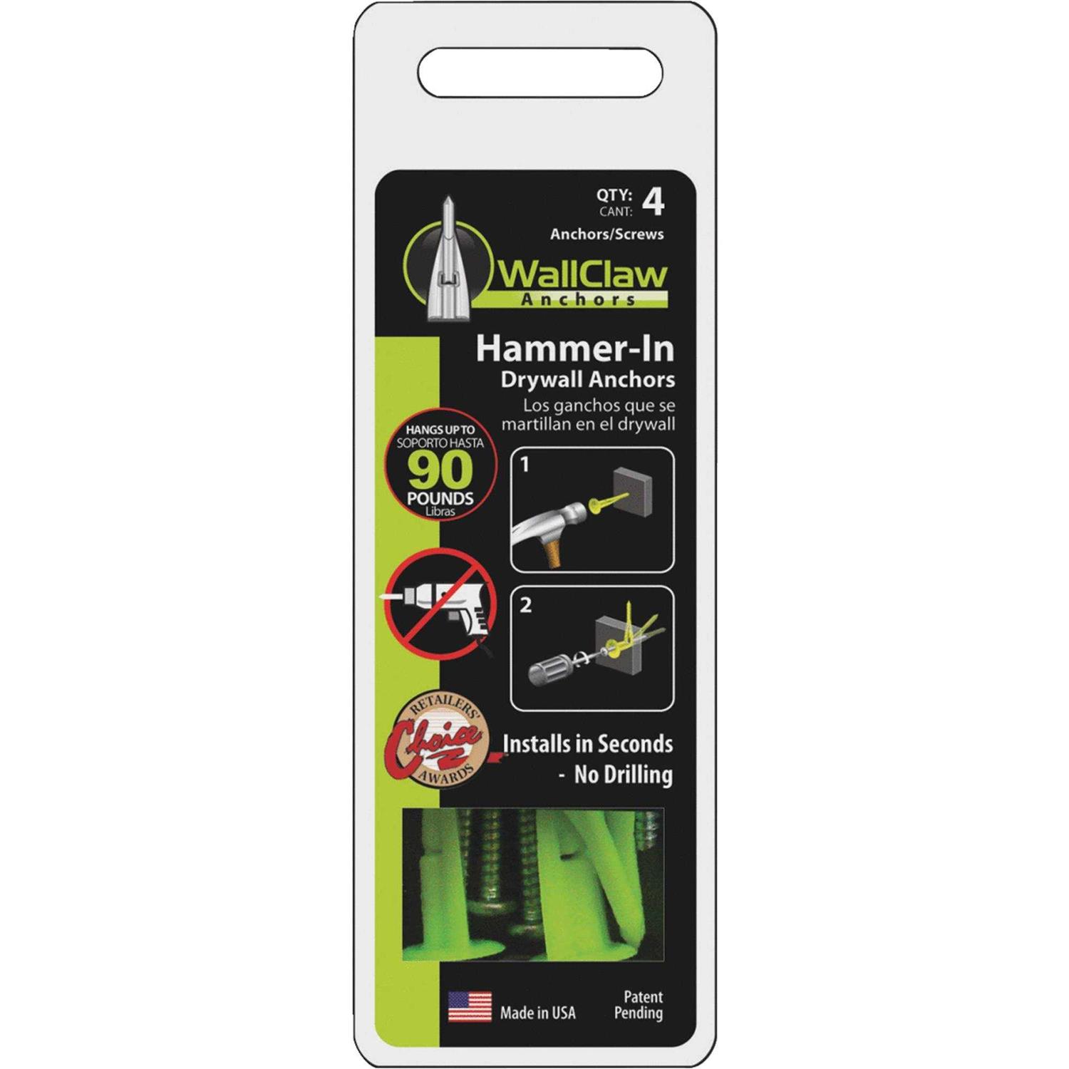 WallClaw Anchors Hammer-in Drywall Anchor - Cheap Fitting