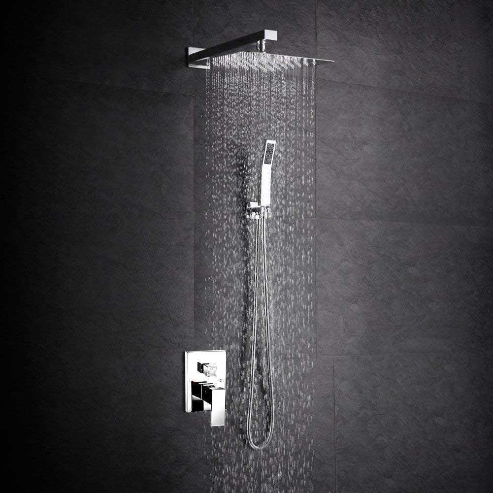 Rain Shower head, NearMoon High Flow Stainless Steel Square Rainfall ShowerHead, Waterfall Bath Shower Body Covering, Ceiling or Wall Mount - Cheap Fitting