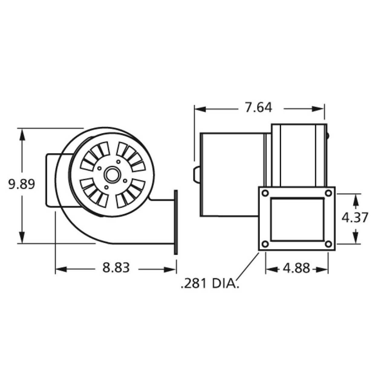 Fasco B45227 115 Volt 265 CFM Centrifugal Blower - Cheap Fitting