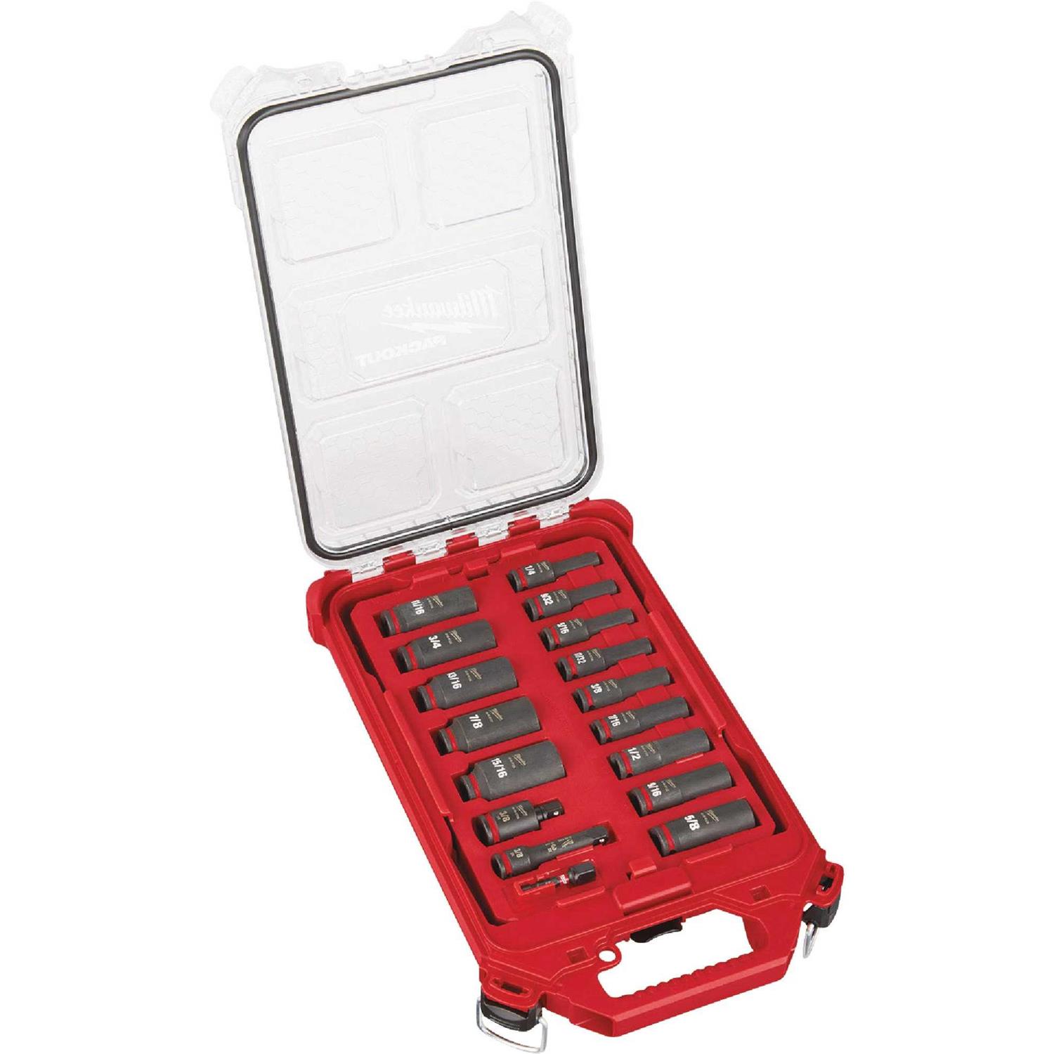 49-66-6800 Milwaukee SHOCKWAVE Impact Duty 17-Piece SAE PACKOUT Socket Set - Cheap Fitting
