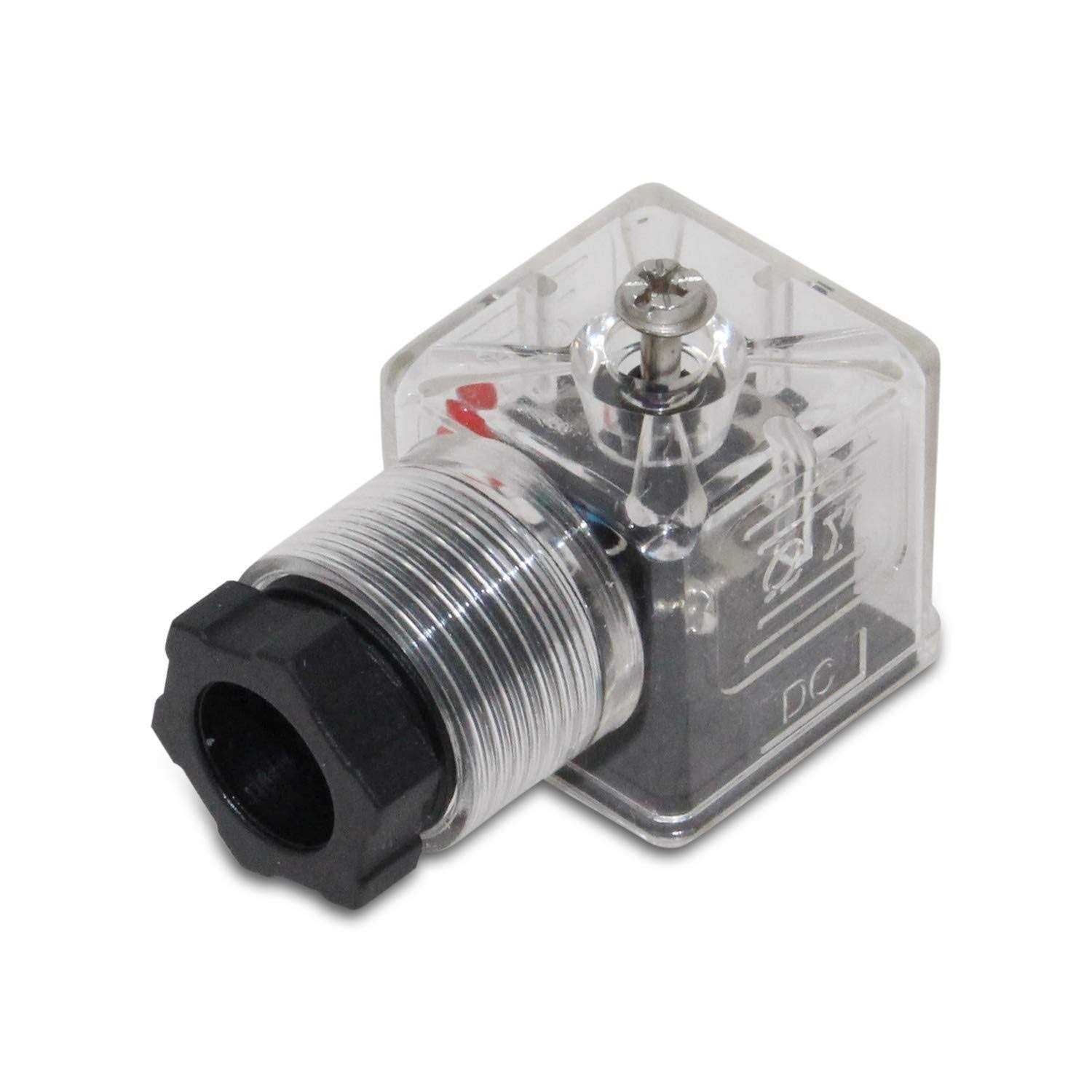 Din 43650 Type A 3 Prong Solenoid Connector Plug w/Led Light - Cheap Fitting