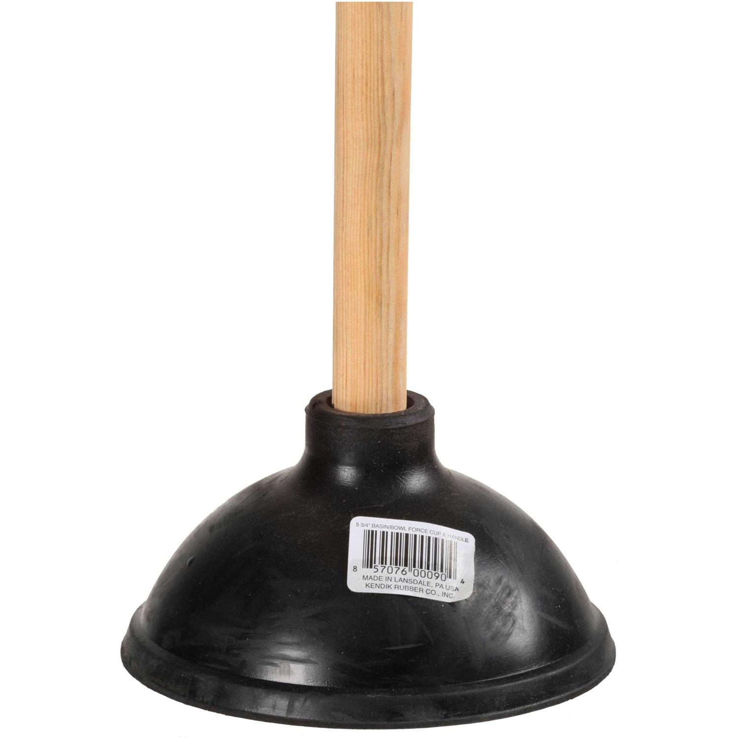 Kendik Toilet Plunger with Wood Handle - Cheap Fitting