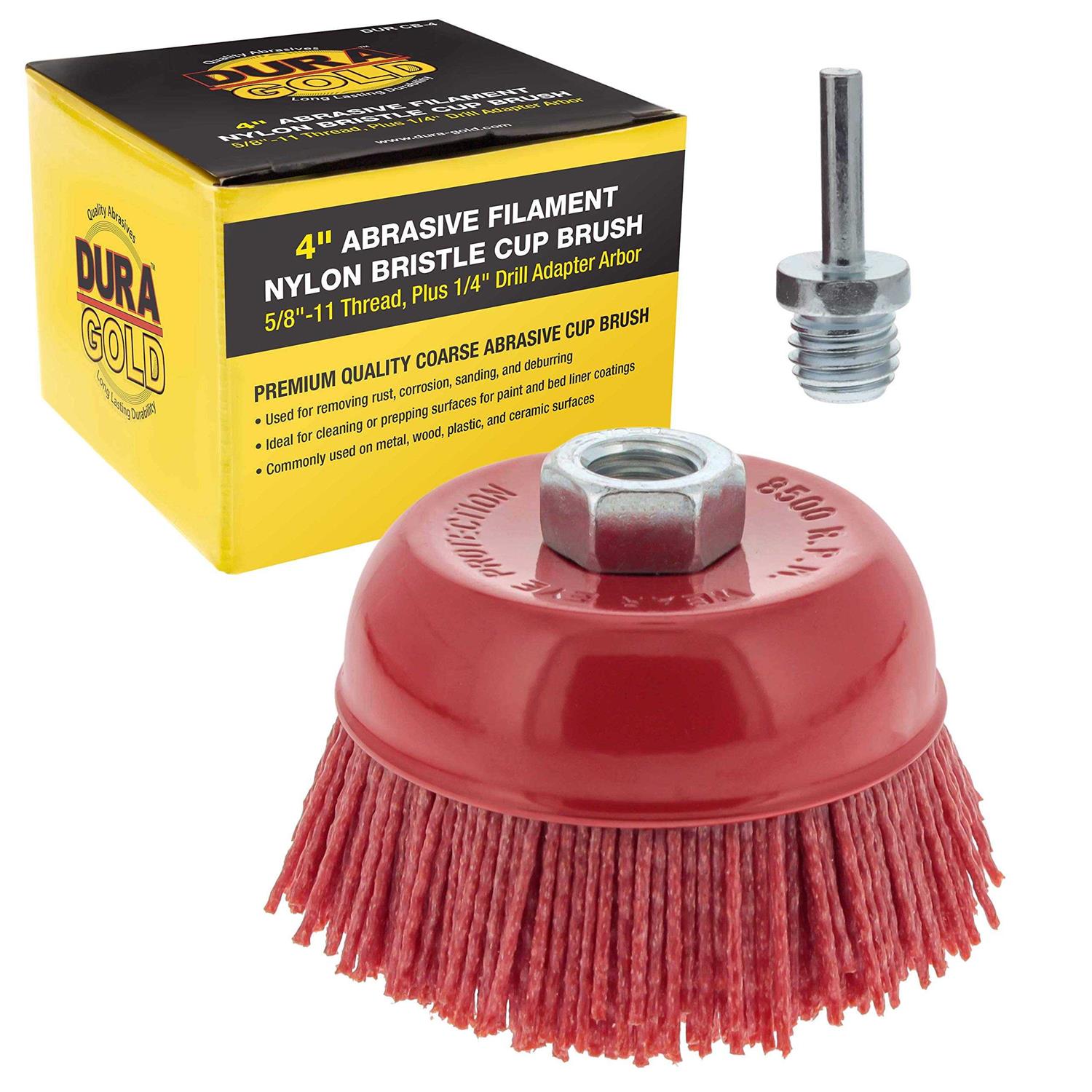 Dura-Gold Abrasive Filament Nylon Bristle Cup Brush Coarse Sanding Scuffing Brush - Cheap Fitting