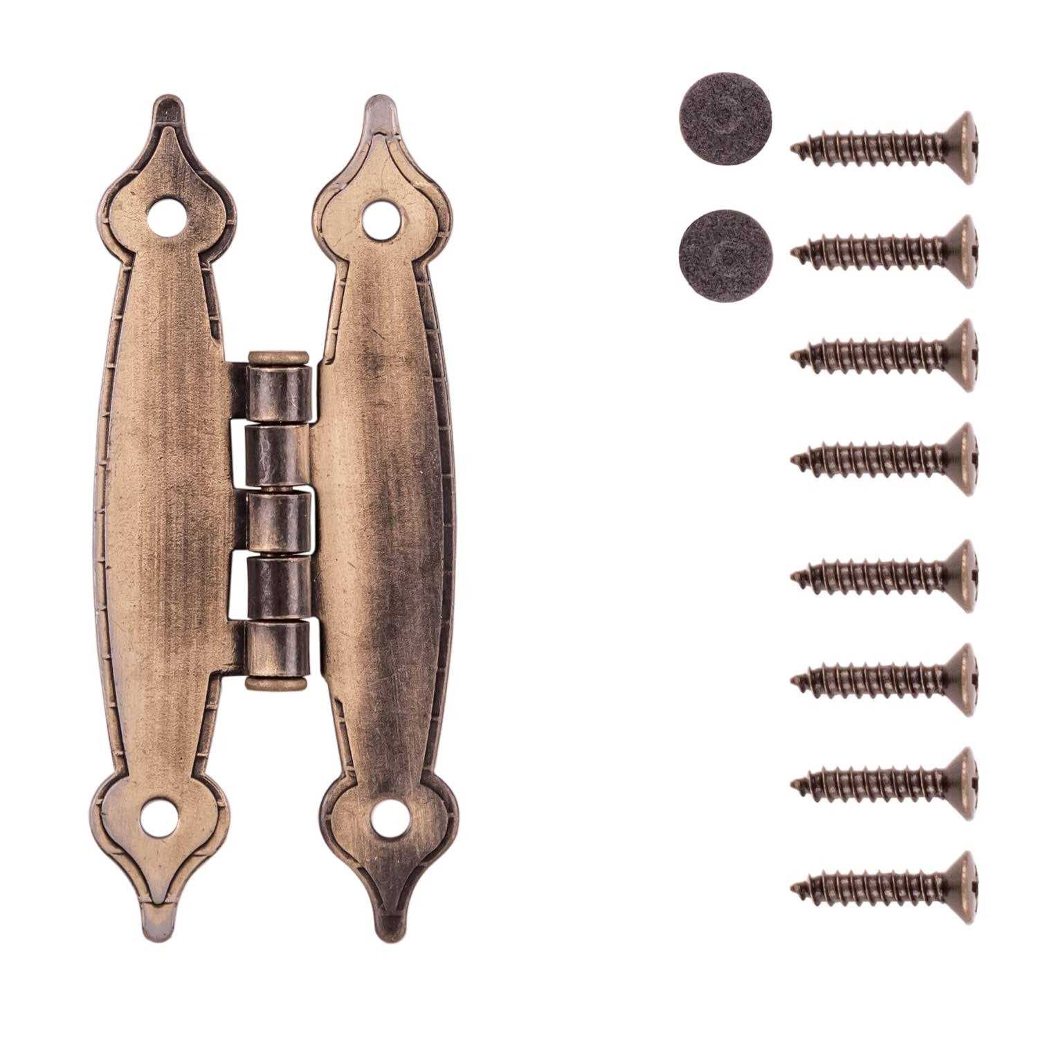 Hickory Hardware Antique Brass Flush Surface Face Mounted Hinge P148-AB - Cheap Fitting