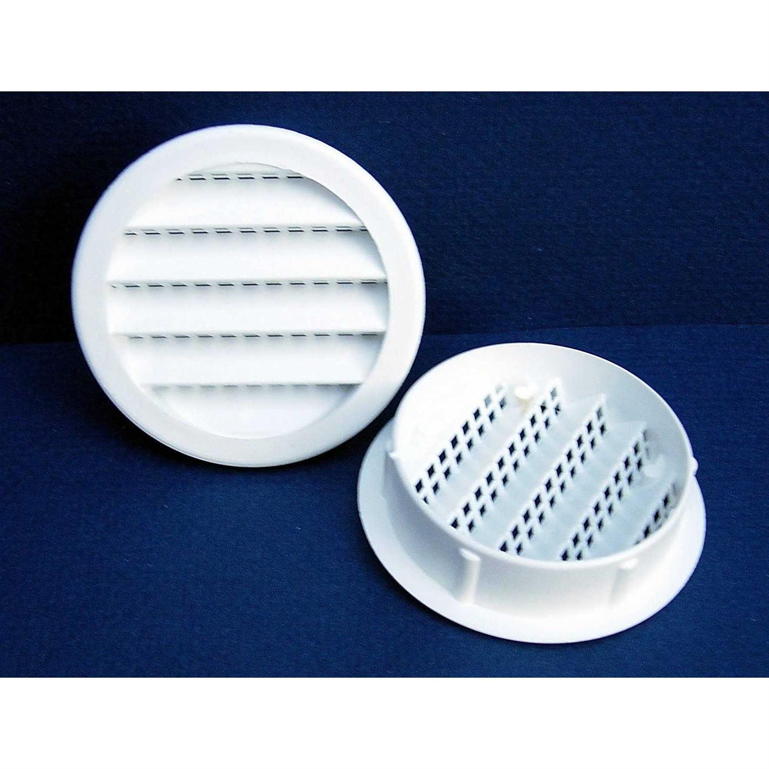 Maurice Franklin Louver-2 Round White Polypropylene Plastic Louver with Insect Screen System - Cheap Fitting