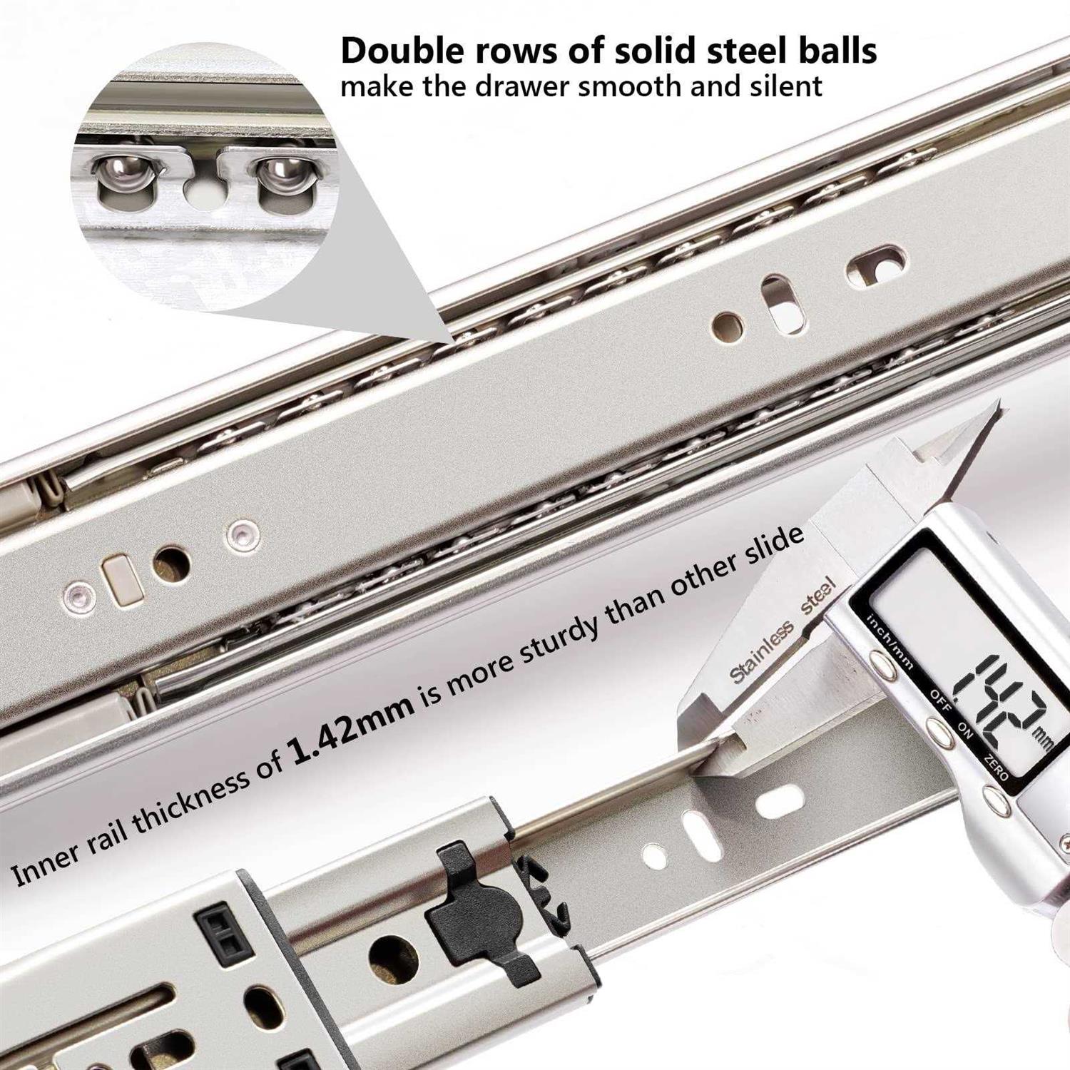 Drawer Slides Plusmart Soft Close Drawer Slide Glides Ball Bearing Full Extension Cabinet Slides - Cheap Fitting