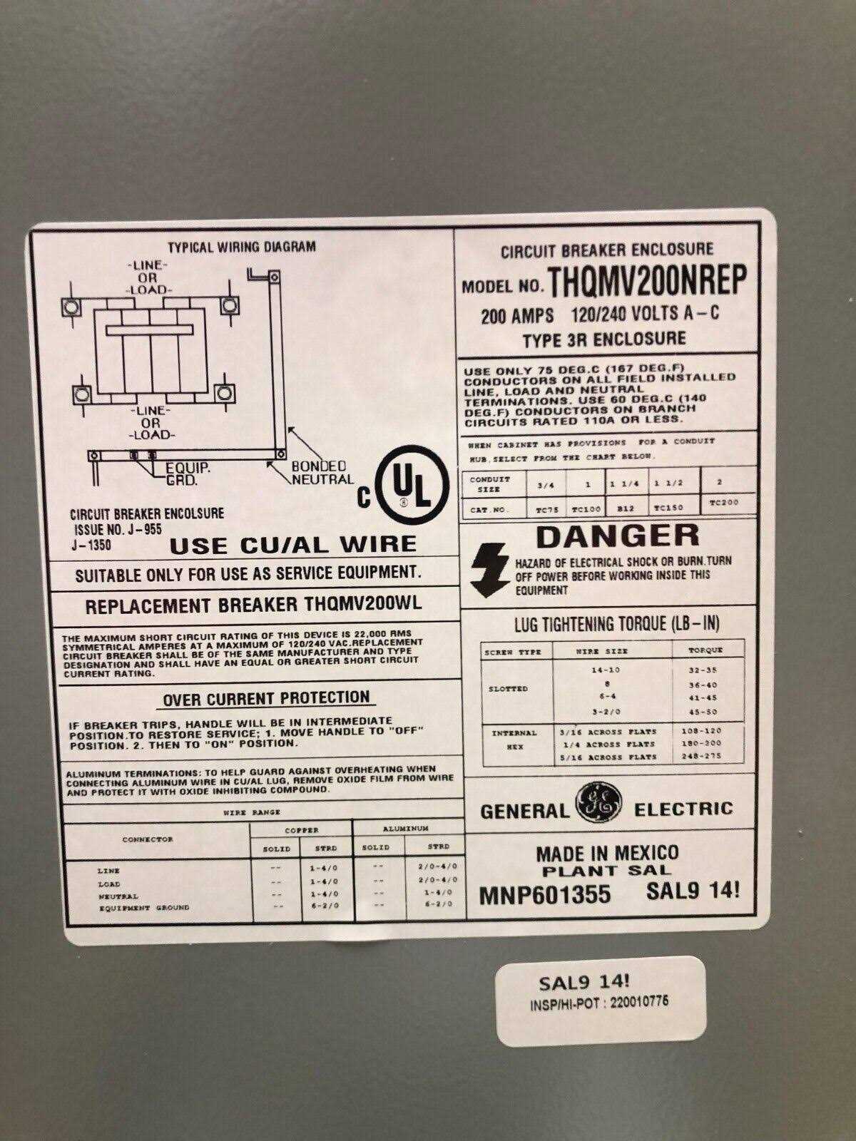 GE PowerMark Gold 200 Amp 10 in. Enclosed Outdoor Circuit Breaker - Cheap Fitting