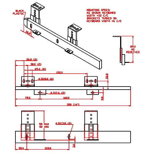Hardware Resources 14 Black Keyboard Slide Without Tray 70541BK - Cheap Fitting