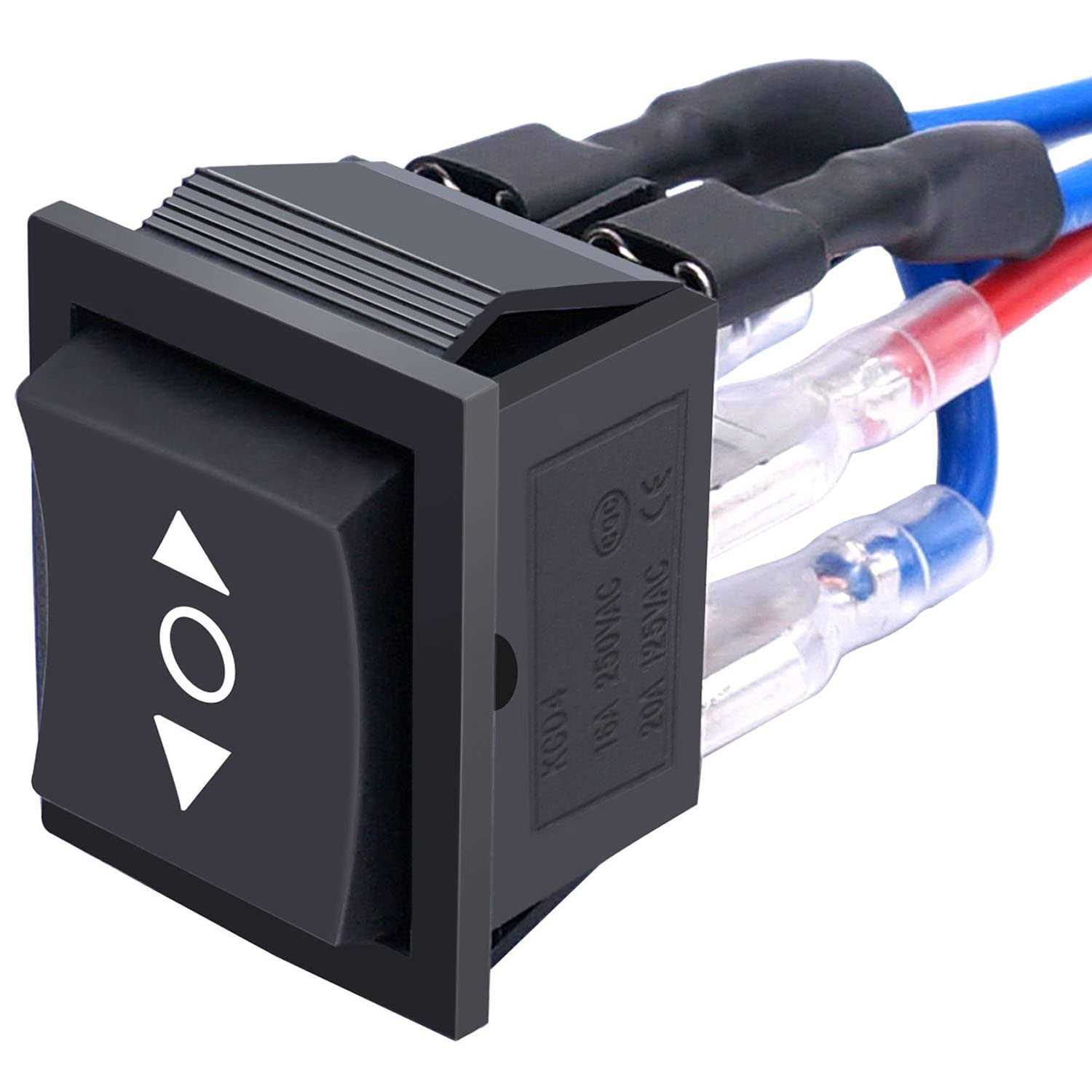 weideer 12V Polarity Reverse Switch Momentary 6 Pin-Off RV Jack Switch Motor Control Rocker Toggle Switch with Jumper Wires - Cheap Fitting