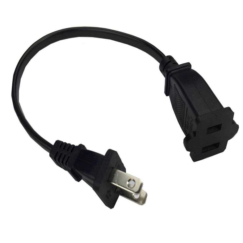 1ft Toptekits Short Us Power Extension Cable Cord Us Ac 2-prong Male/female Power Cable By Toptekits - Cheap Fitting