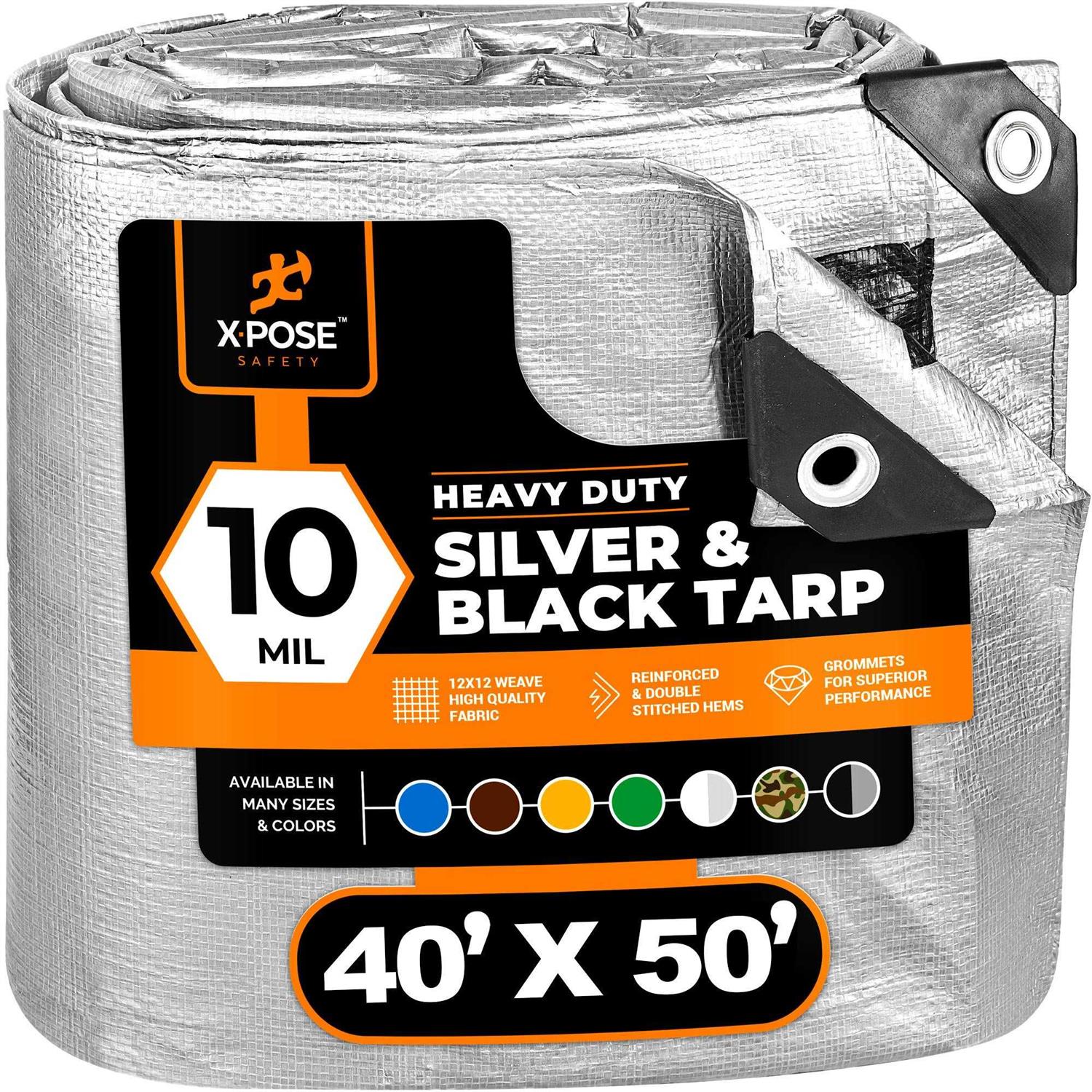 Xpose Safety Safety Heavy Duty Poly Tarp 10 Mil Thick Waterproof - Cheap Fitting