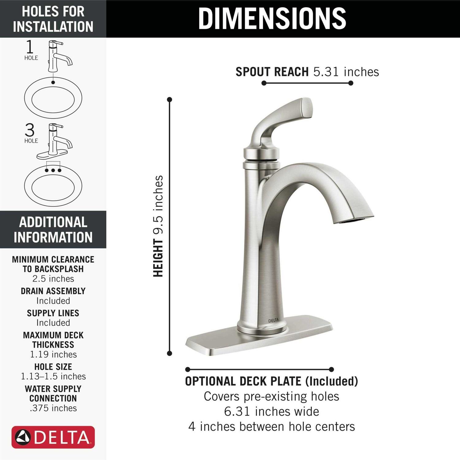 Delta Geist Single Handle Bathroom Faucet - Cheap Fitting