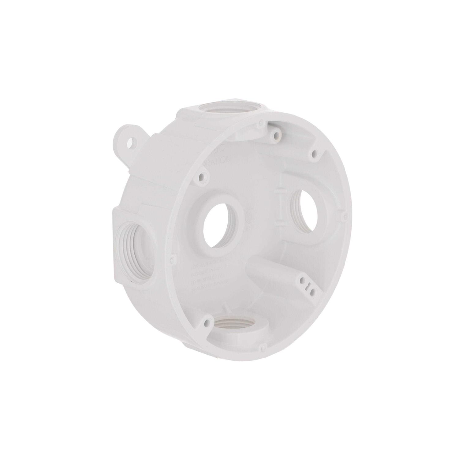 Bell Outdoor PRB57550WH Round Weatherproof Box, Outlets, White - Cheap Fitting