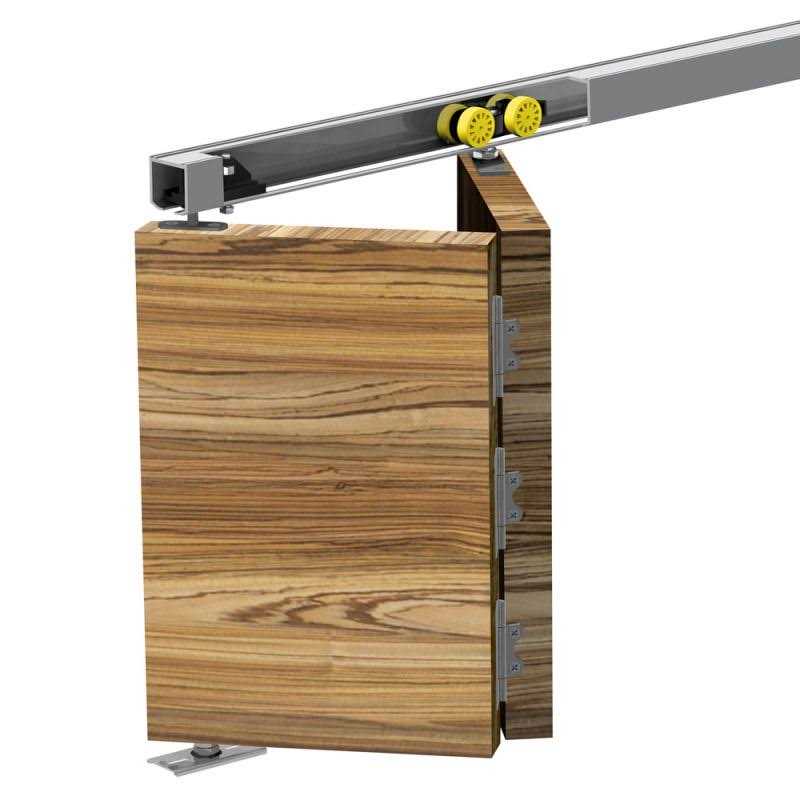 Bifold Door Hardware Kit 47-inch Track for 2 Folding Panels Up to 55lbs - Cheap Fitting