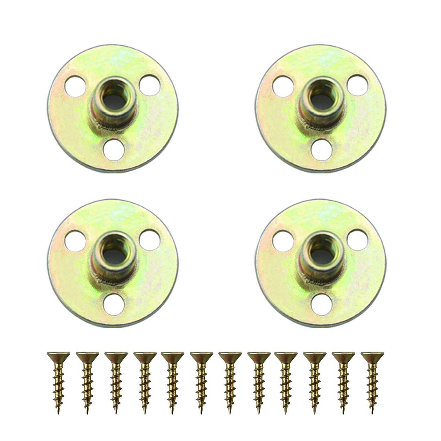 GOSCHE 4 Sets Furniture Legs Mounting Plates with Hanger Bolts Screws Great for Furniture Leg,Chair - Cheap Fitting