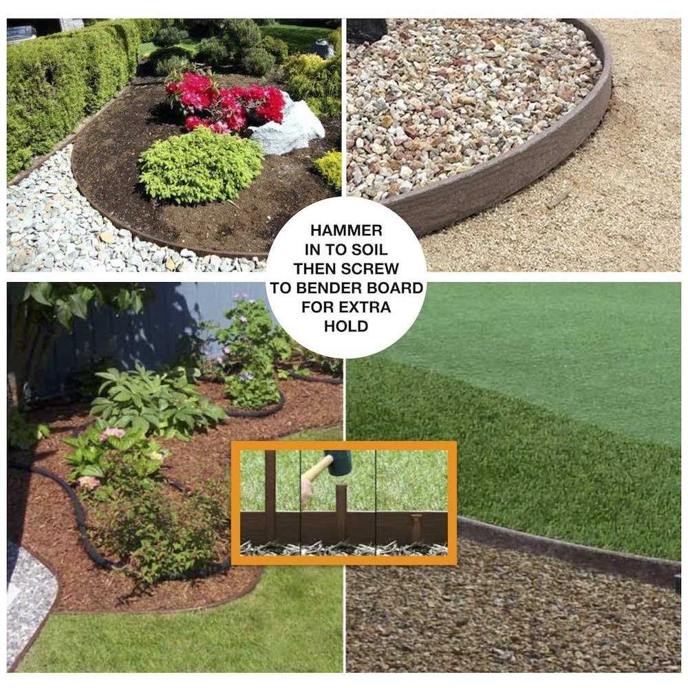 USA Made Heavy Duty Landscape Edging Garden Planter & Pathway Bender Board Edge Border Kit - Cheap Fitting