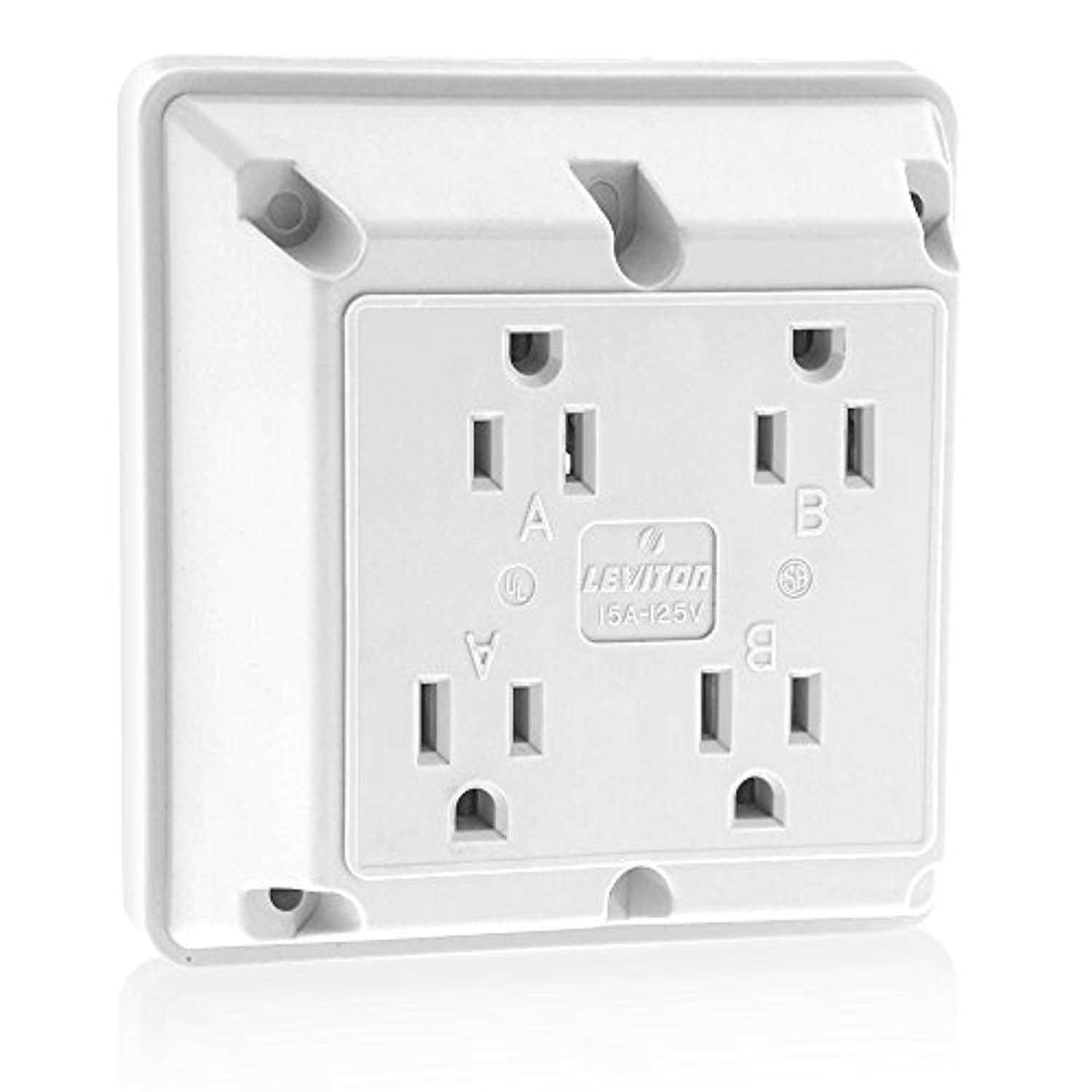 Leviton 1254-W 15 Amp Industrial Grade Heavy Duty 4-in-1 Grounding Outlet - Cheap Fitting
